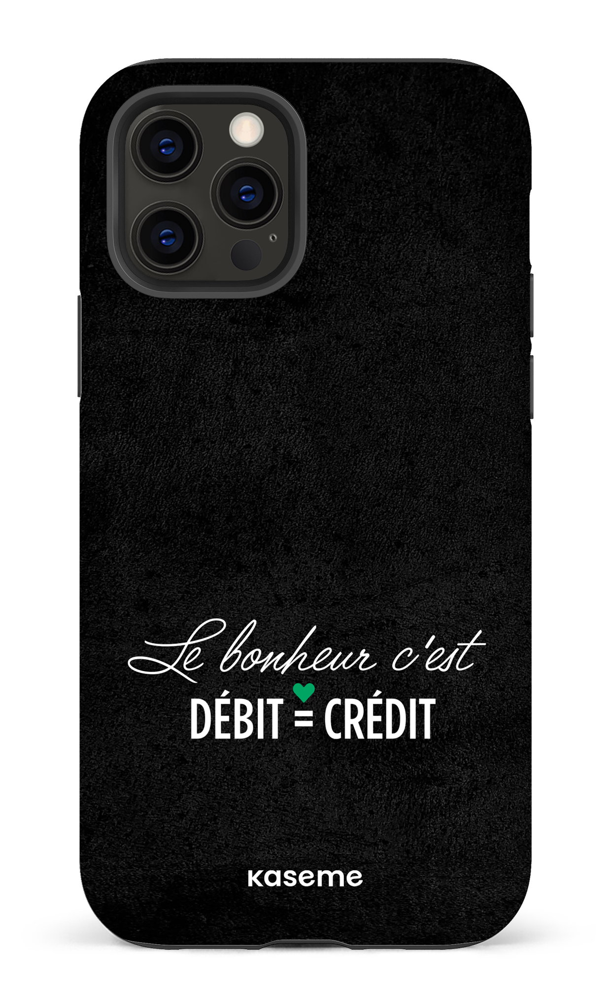 Le bonheur c'est débit = crédit (noir) - iPhone 12 Pro Tough Matte