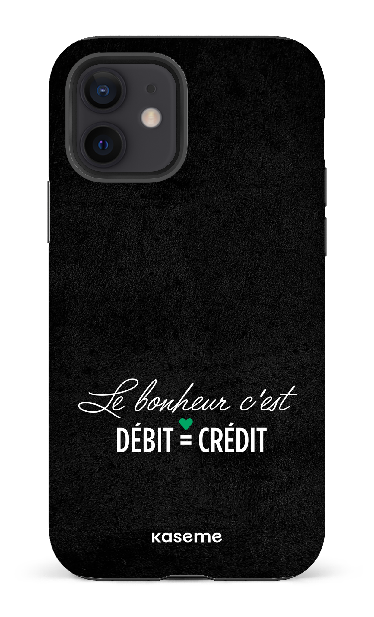 Le bonheur c'est débit = crédit (noir) - iPhone 12 Tough Matte