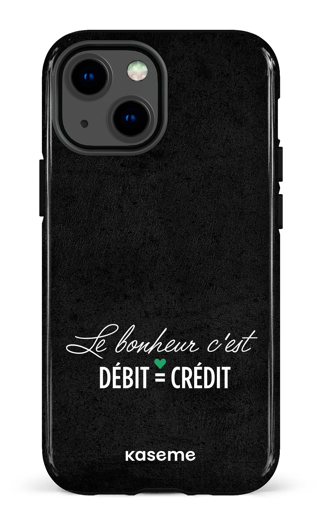 Le bonheur c'est débit = crédit (noir) - iPhone 13 Mini Tough