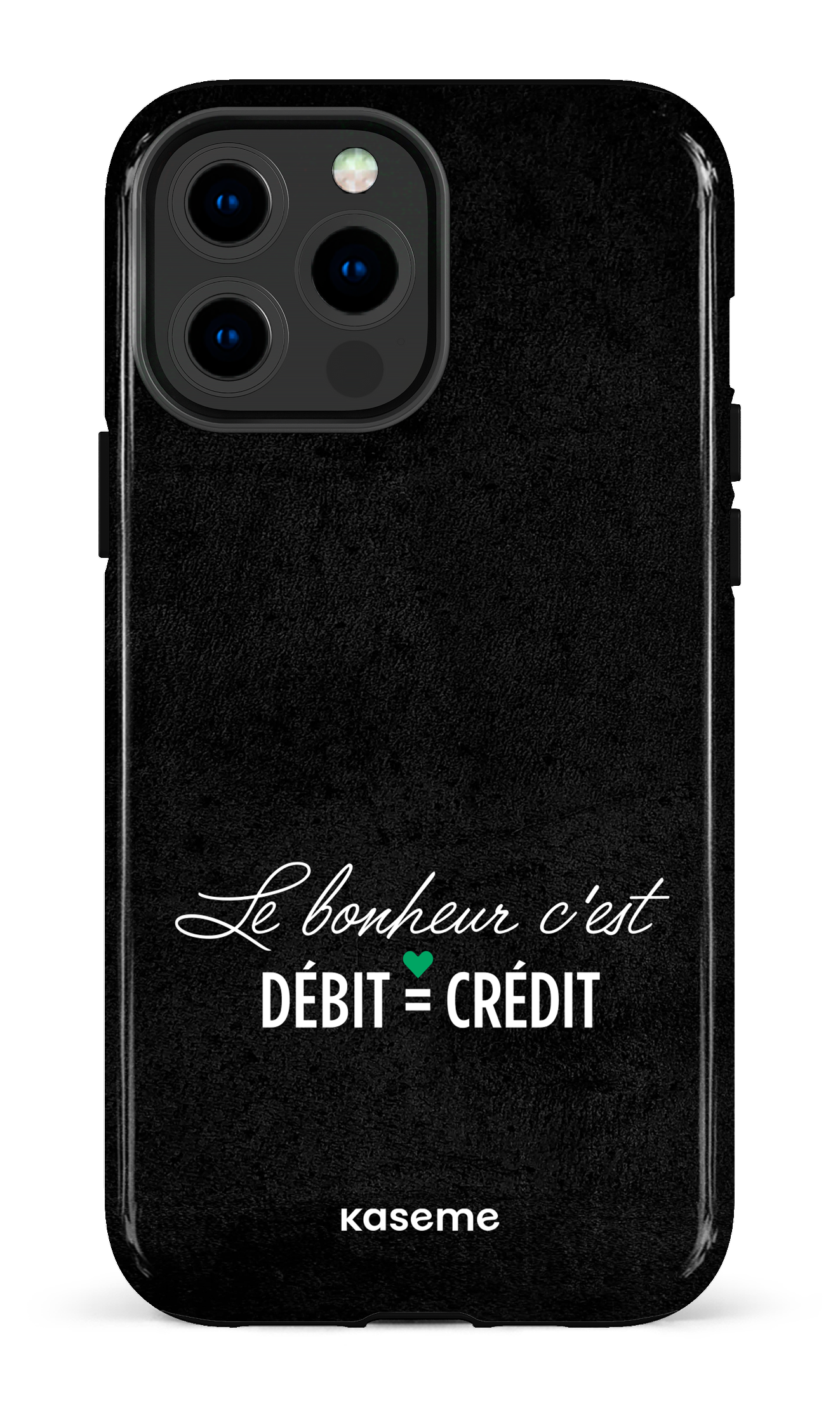 Le bonheur c'est débit = crédit (noir) - iPhone 13 Pro Max Tough