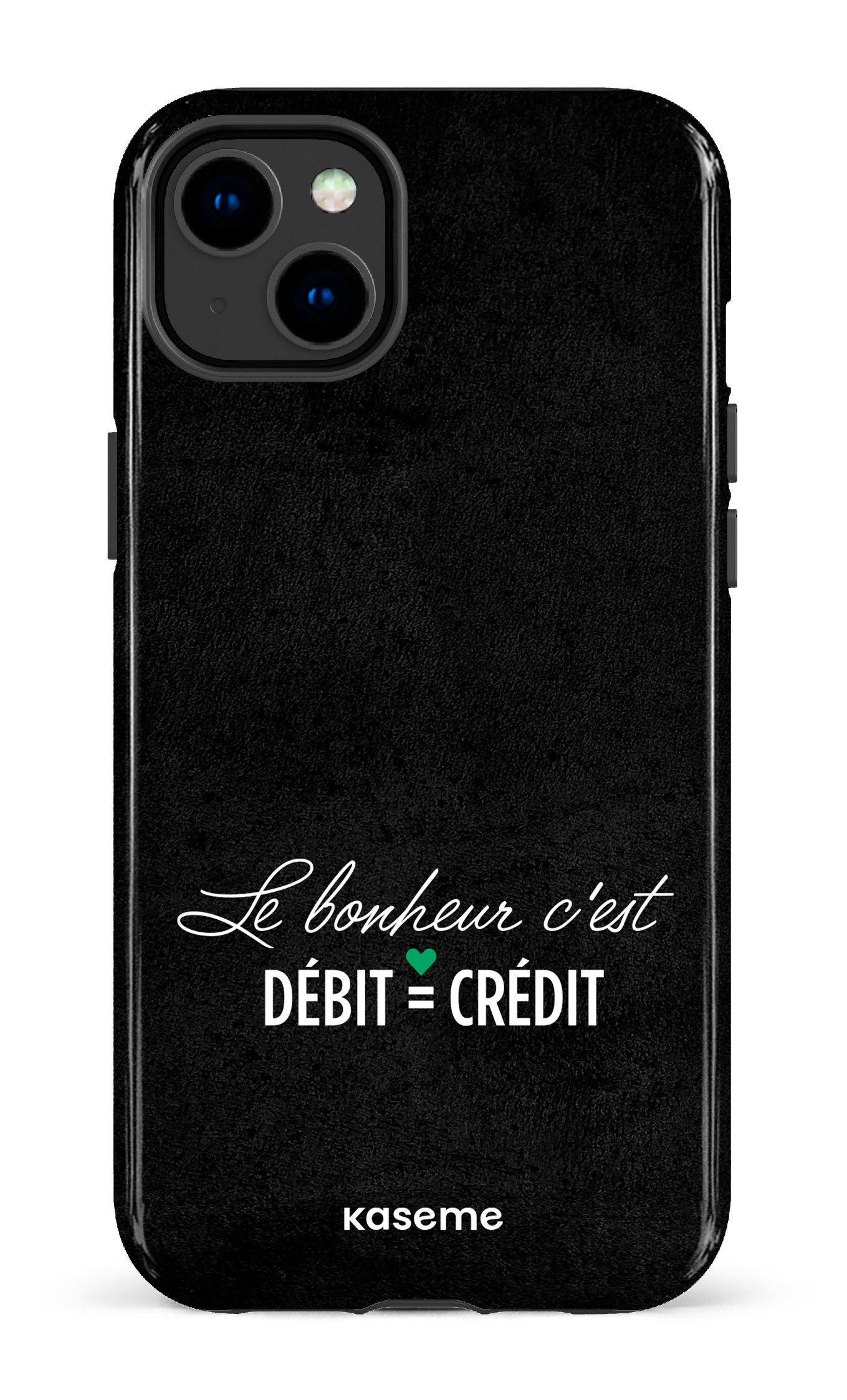 Le bonheur c'est débit = crédit (noir) - iPhone 14 Plus Tough Gloss