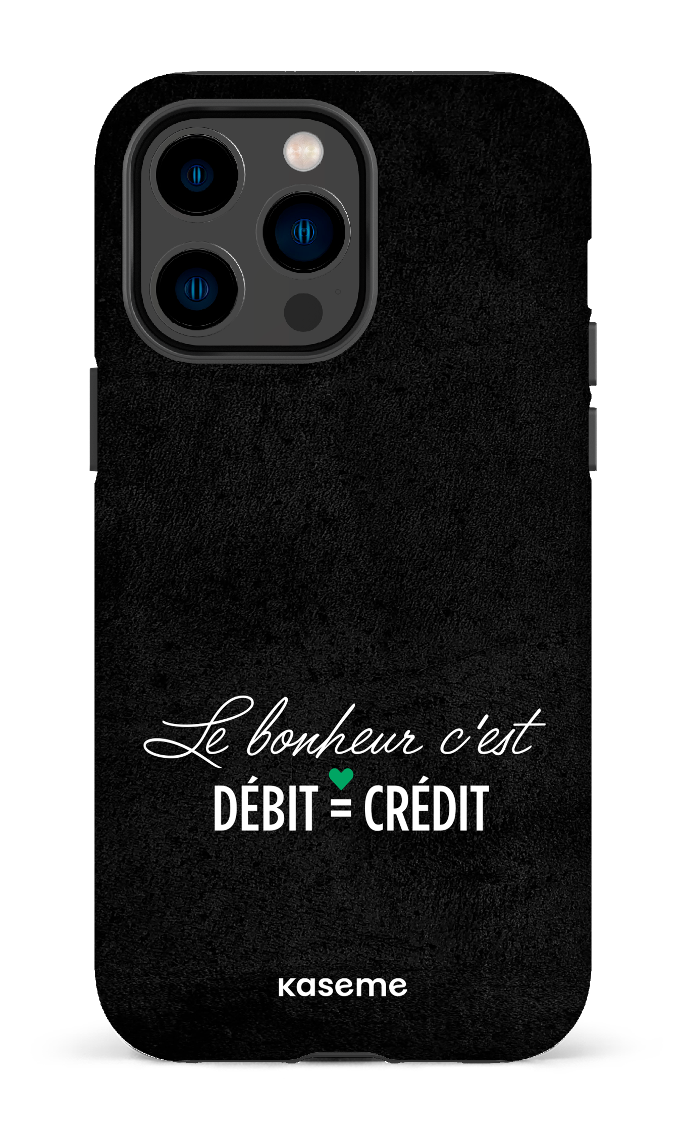 Le bonheur c'est débit = crédit (noir) - iPhone 14 Pro Max Tough