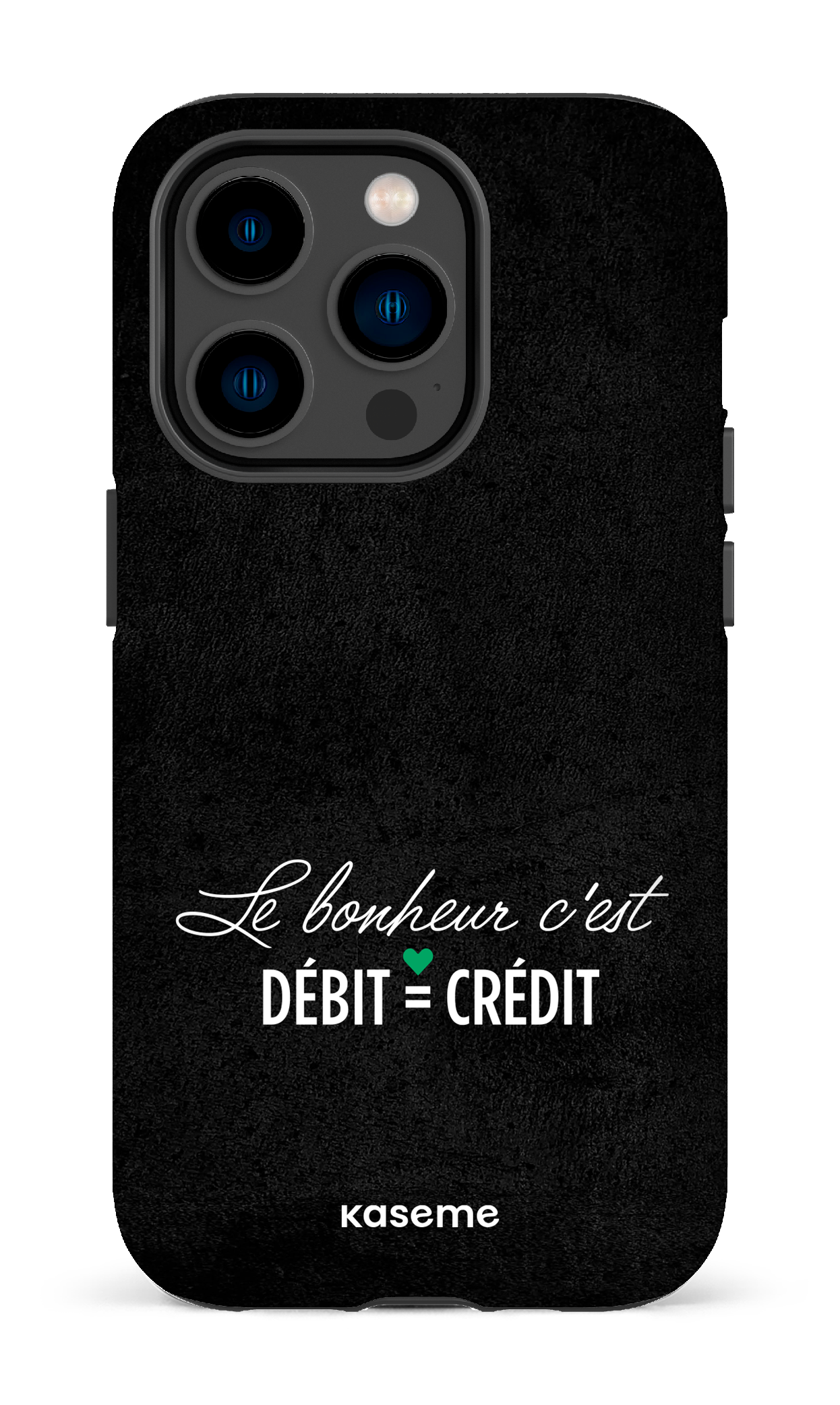 Le bonheur c'est débit = crédit (noir) - iPhone 14 Pro Tough