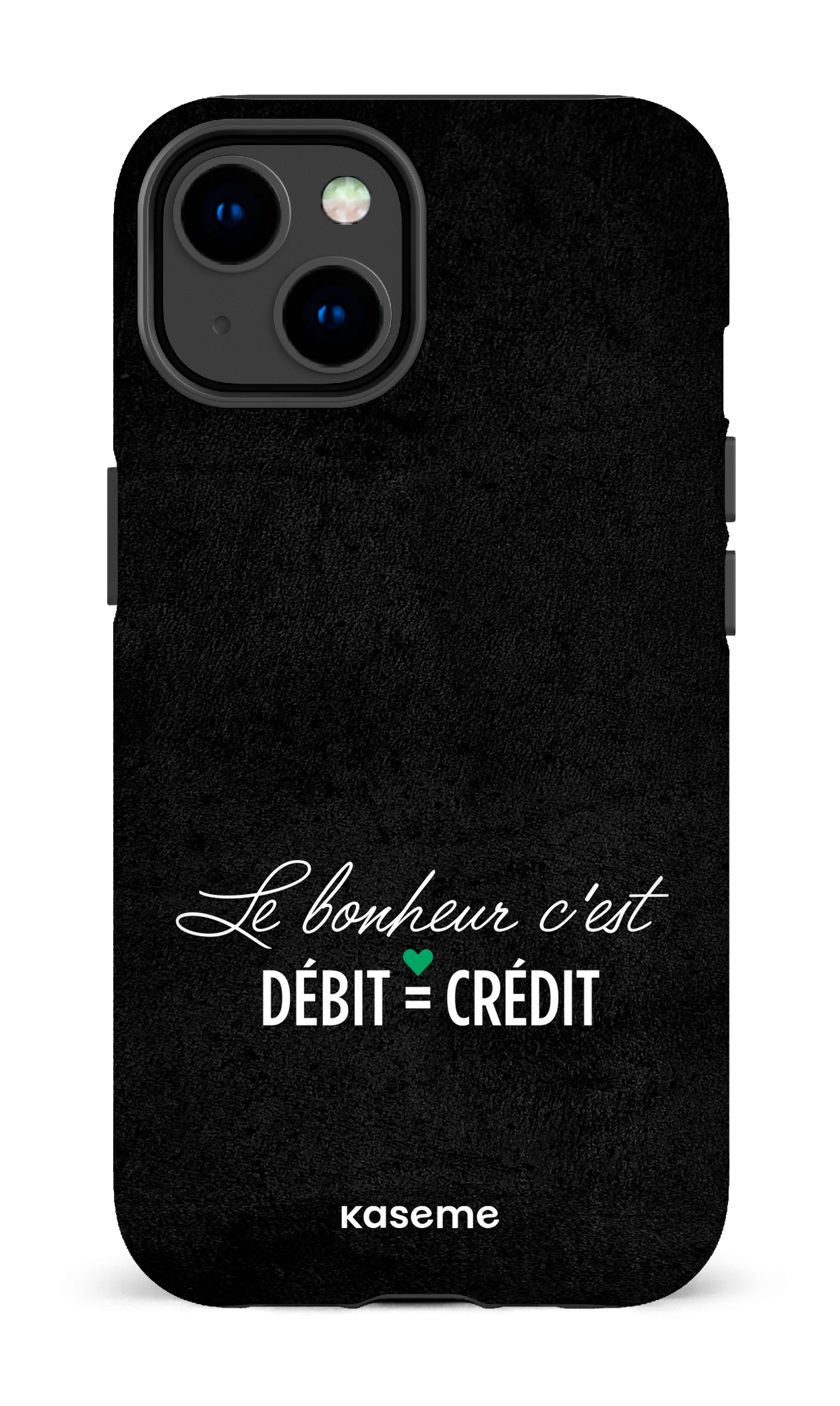Le bonheur c'est débit = crédit (noir) - iPhone 14 Tough Gloss