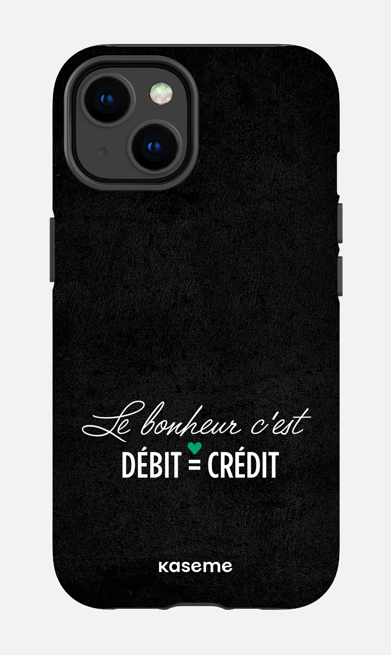 Le bonheur c'est débit = crédit (noir) - iPhone 14 Tough Matte