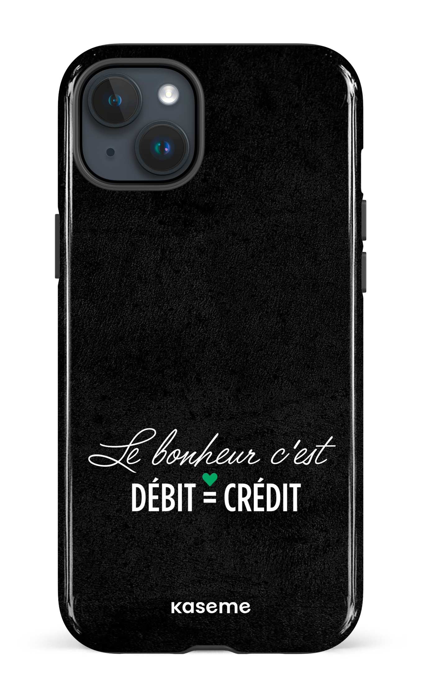 Le bonheur c'est débit = crédit (noir) - iPhone 15 Plus Tough