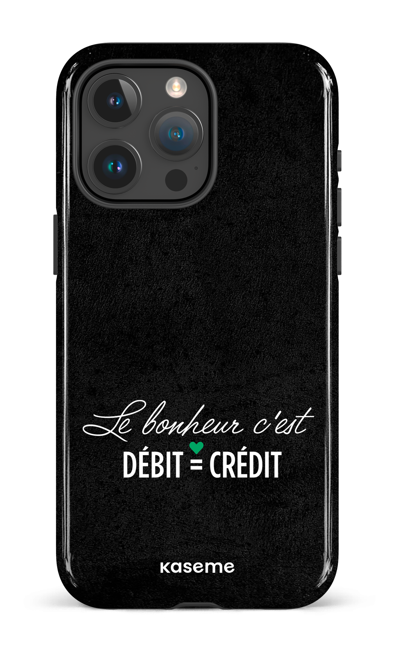 Le bonheur c'est débit = crédit (noir) - iPhone 15 Pro Max Tough