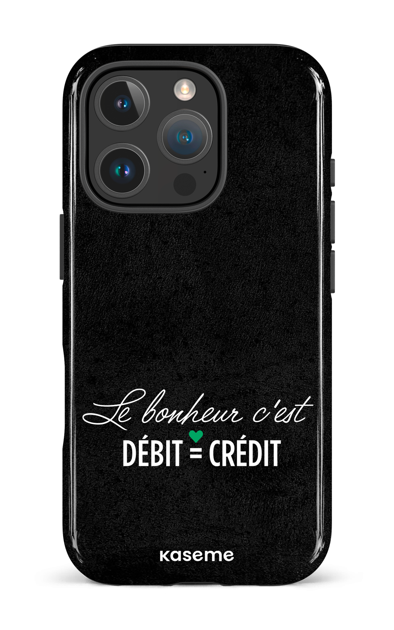 Le bonheur c'est débit = crédit (noir) - iPhone 16 Pro Impact Case