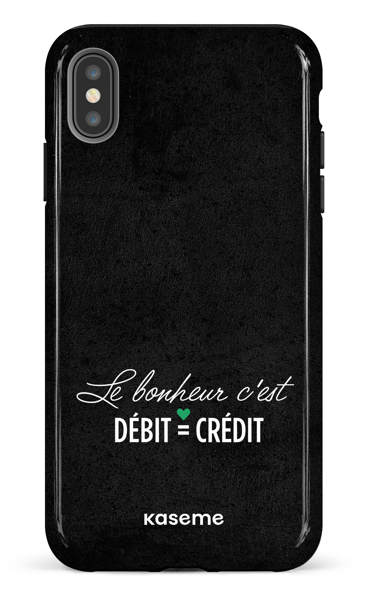 Le bonheur c'est débit = crédit (noir) - iPhone XS Max tough