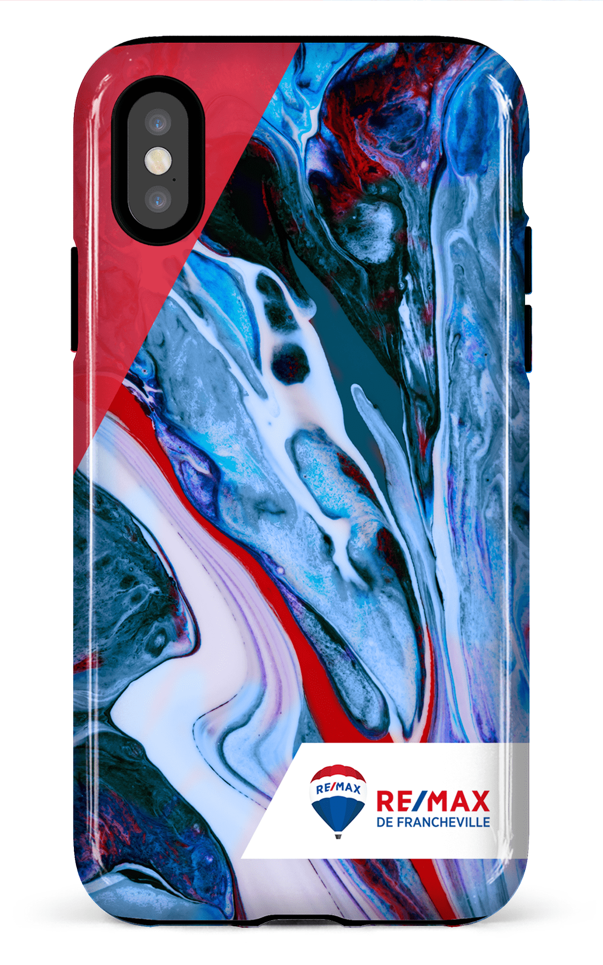 iPhone X/XS Tough Peinture marbrée claire de Francheville -