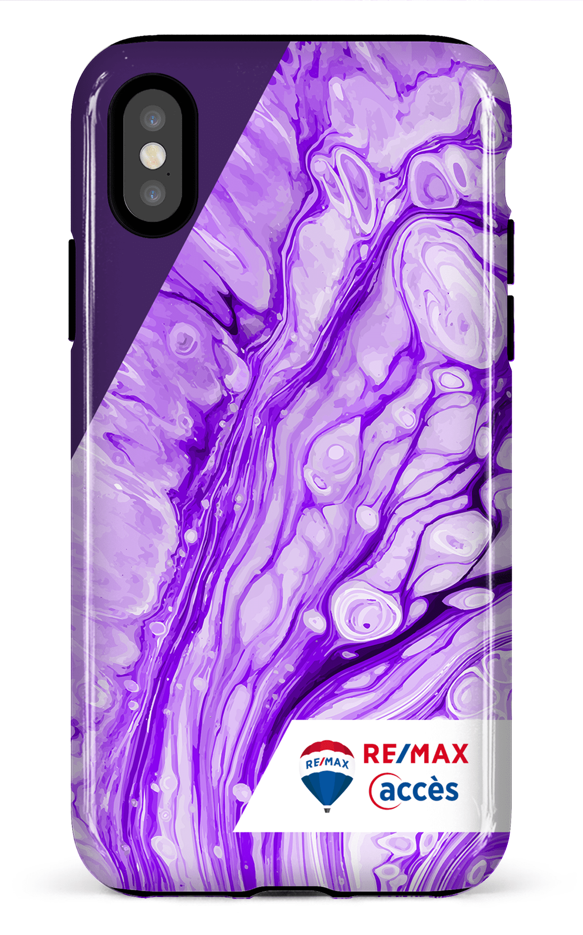 iPhone X/XS Tough Peinture marbrée claire violette -