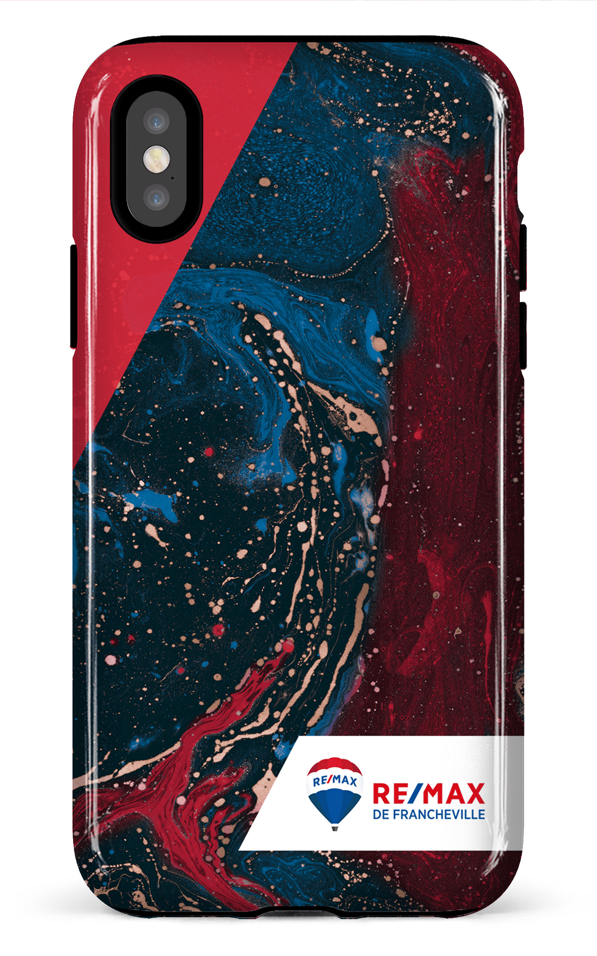 iPhone X/XS Tough Peinture marbrée sombre de Francheville -