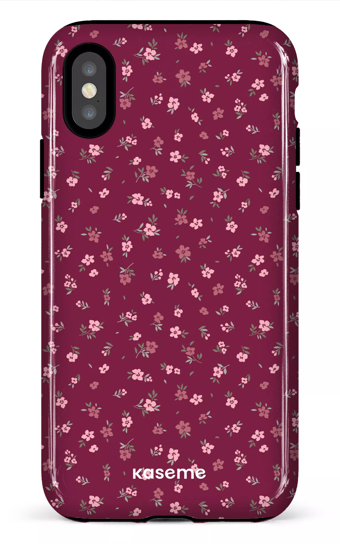 iPhone X/XS Tough Porcelain Blossom Burgundy -