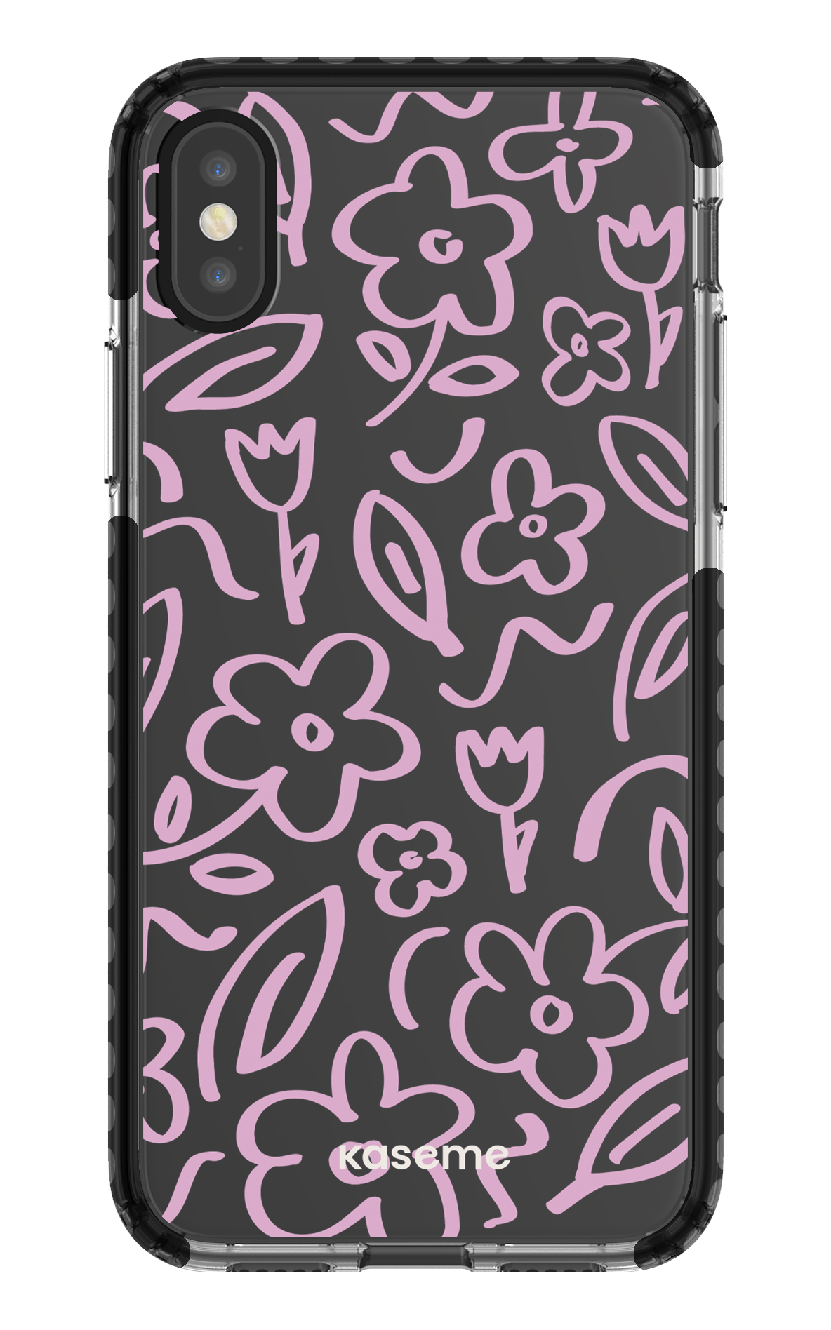 iPhone X/Xs Clear Case - Black Brooklyn pink clear case -