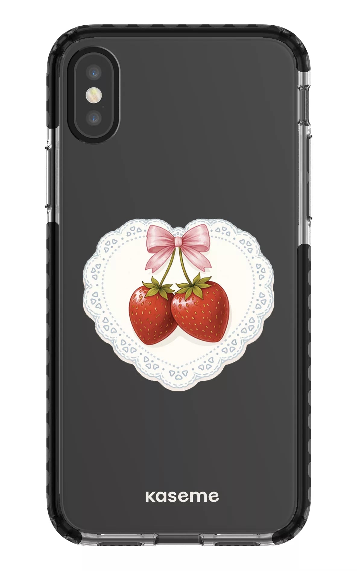 iPhone X/Xs Clear Case - Black Fresa Lace Clear Case -