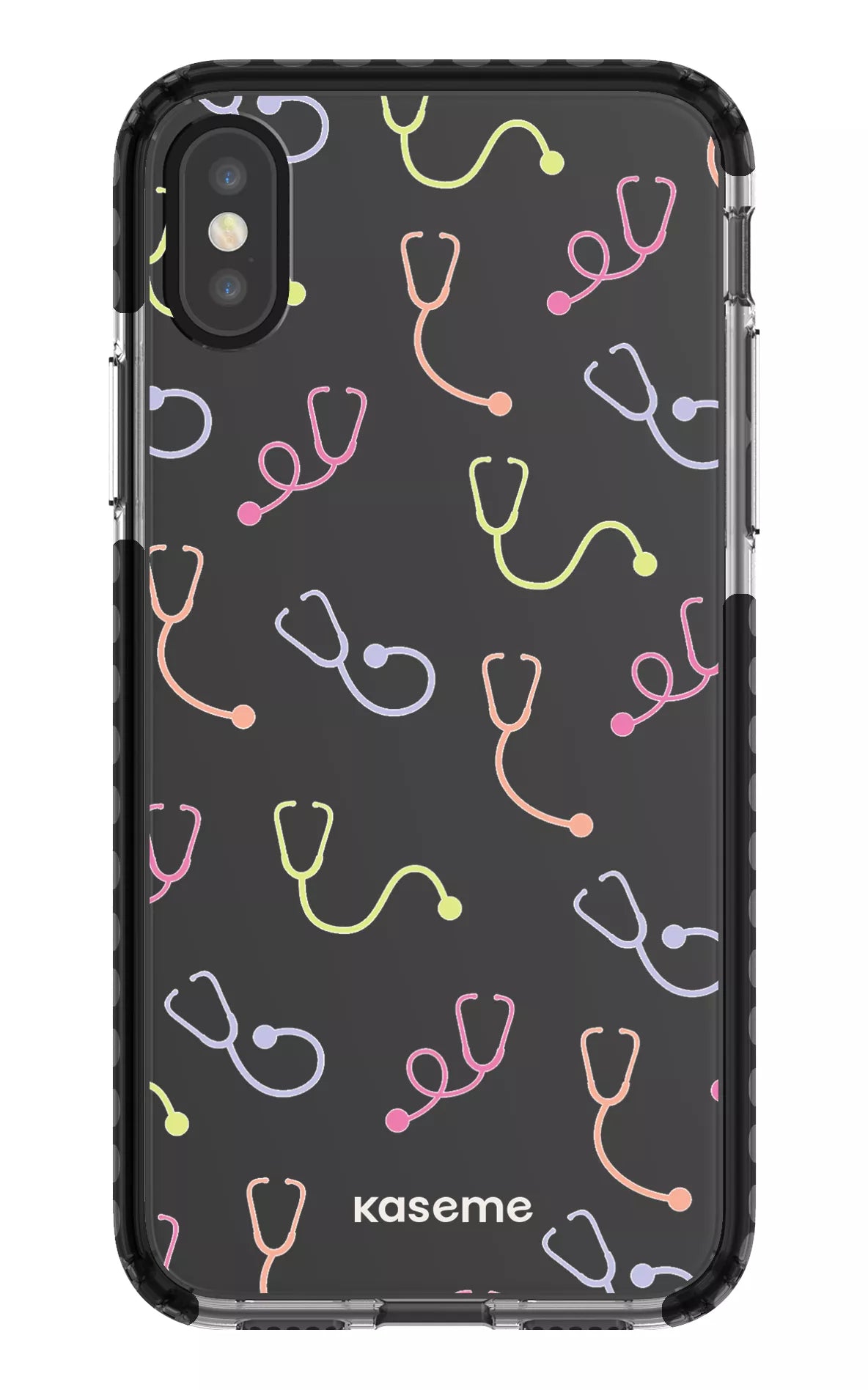 iPhone X/Xs Clear Case - Black Pulse Clear Case -