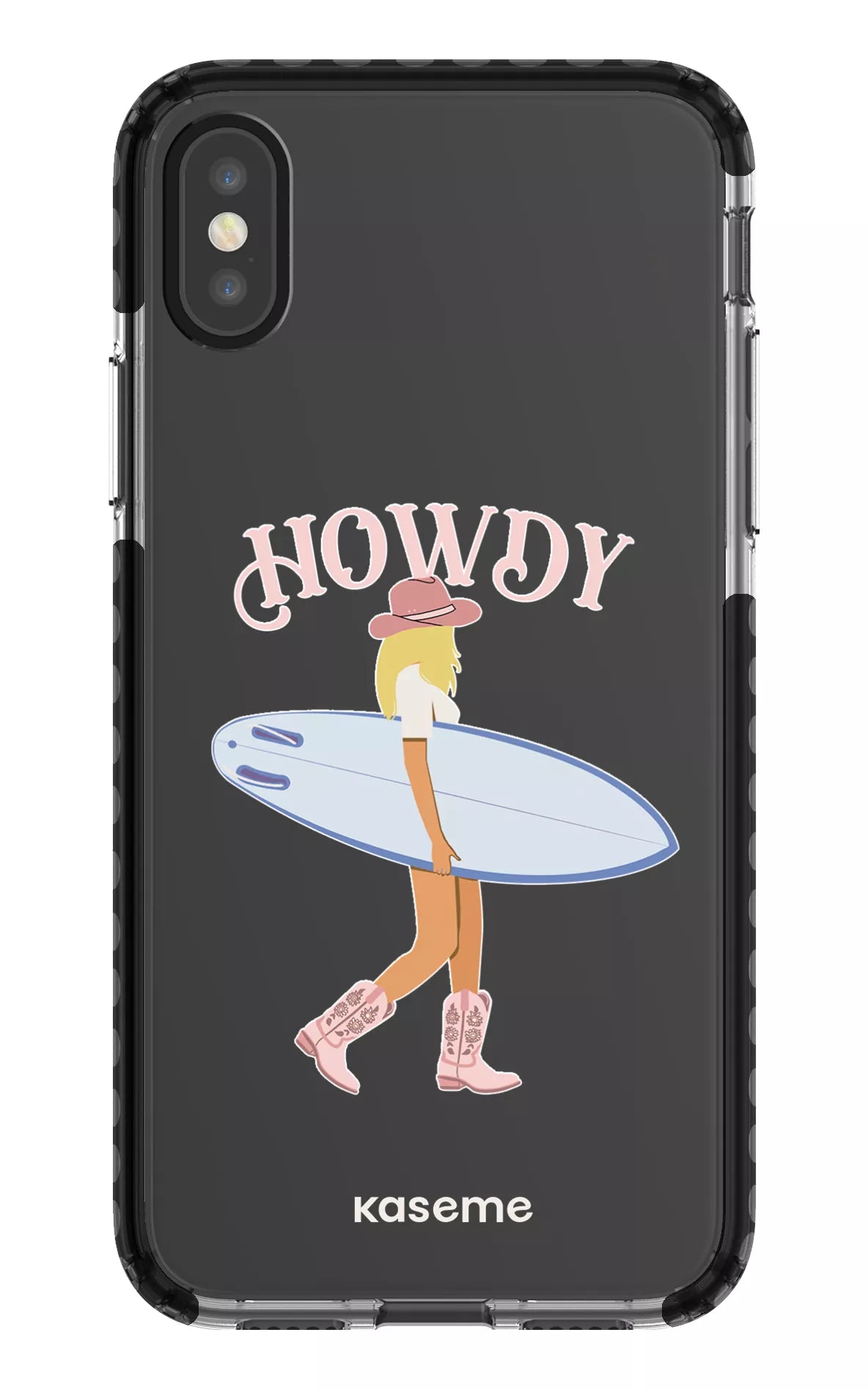 iPhone X/Xs Clear Case - Black Westsea Pink Clear Case -