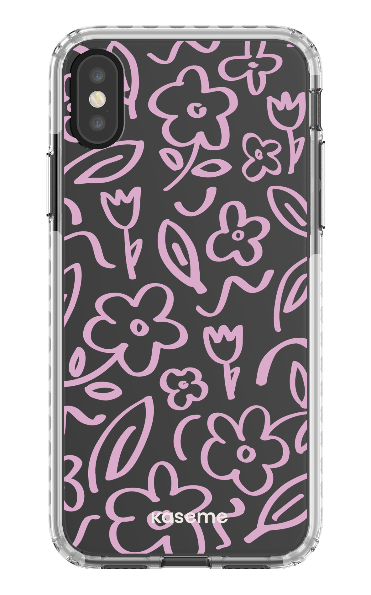 iPhone X/Xs Clear Case - White Brooklyn pink clear case -