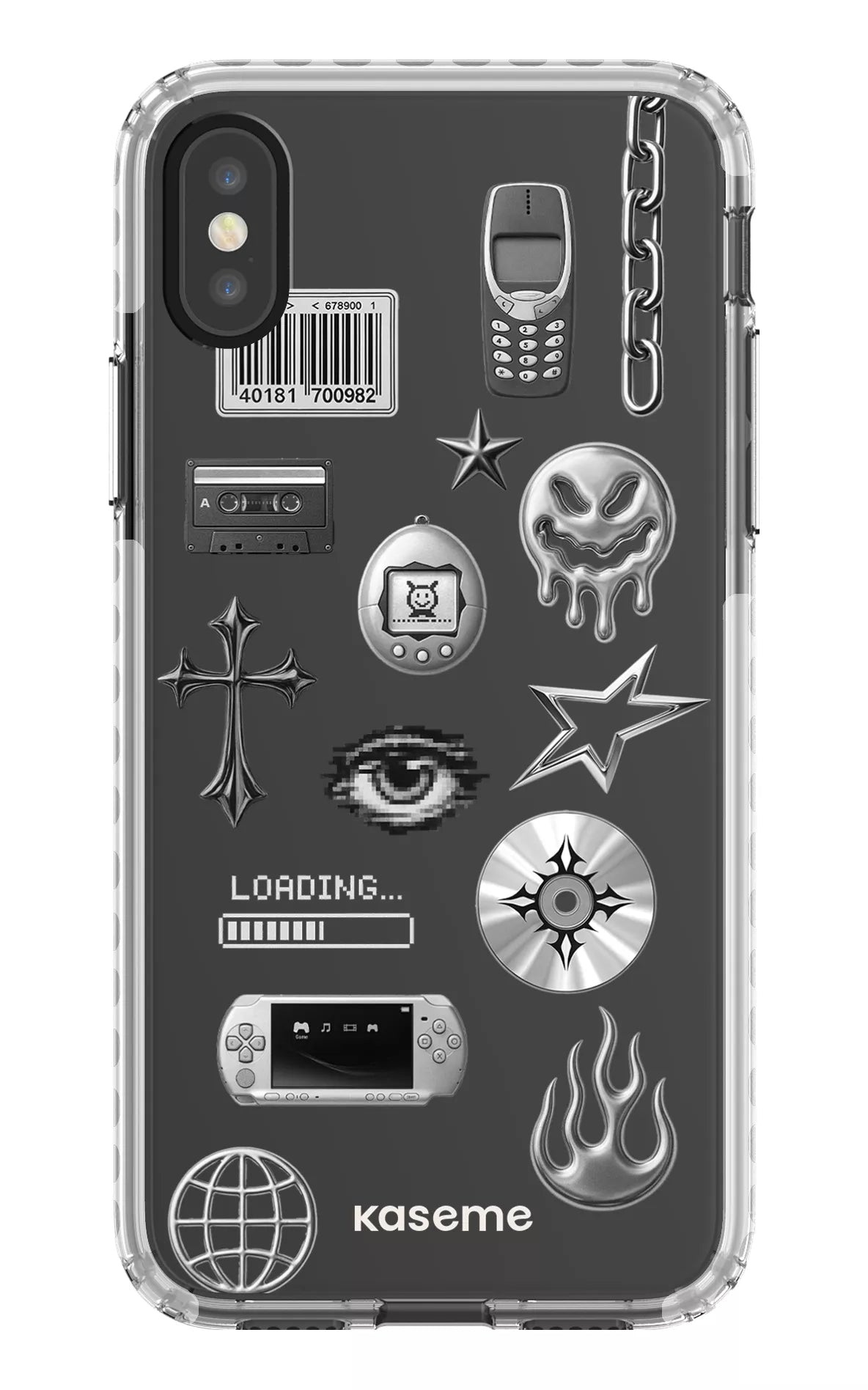 iPhone X/Xs Clear Case - White Chrome Clear Case -