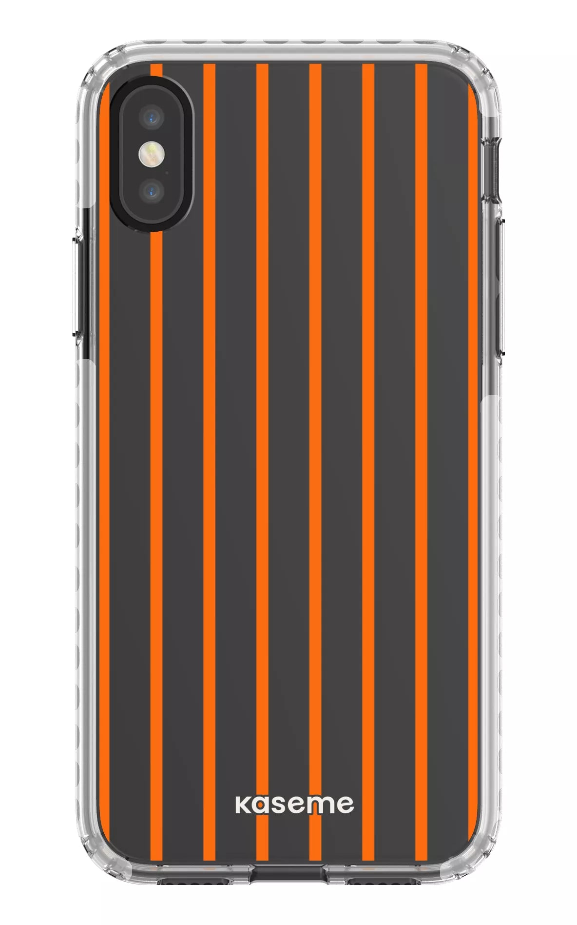 iPhone X/Xs Clear Case - White Dolce Striscia Orange Clear Case -