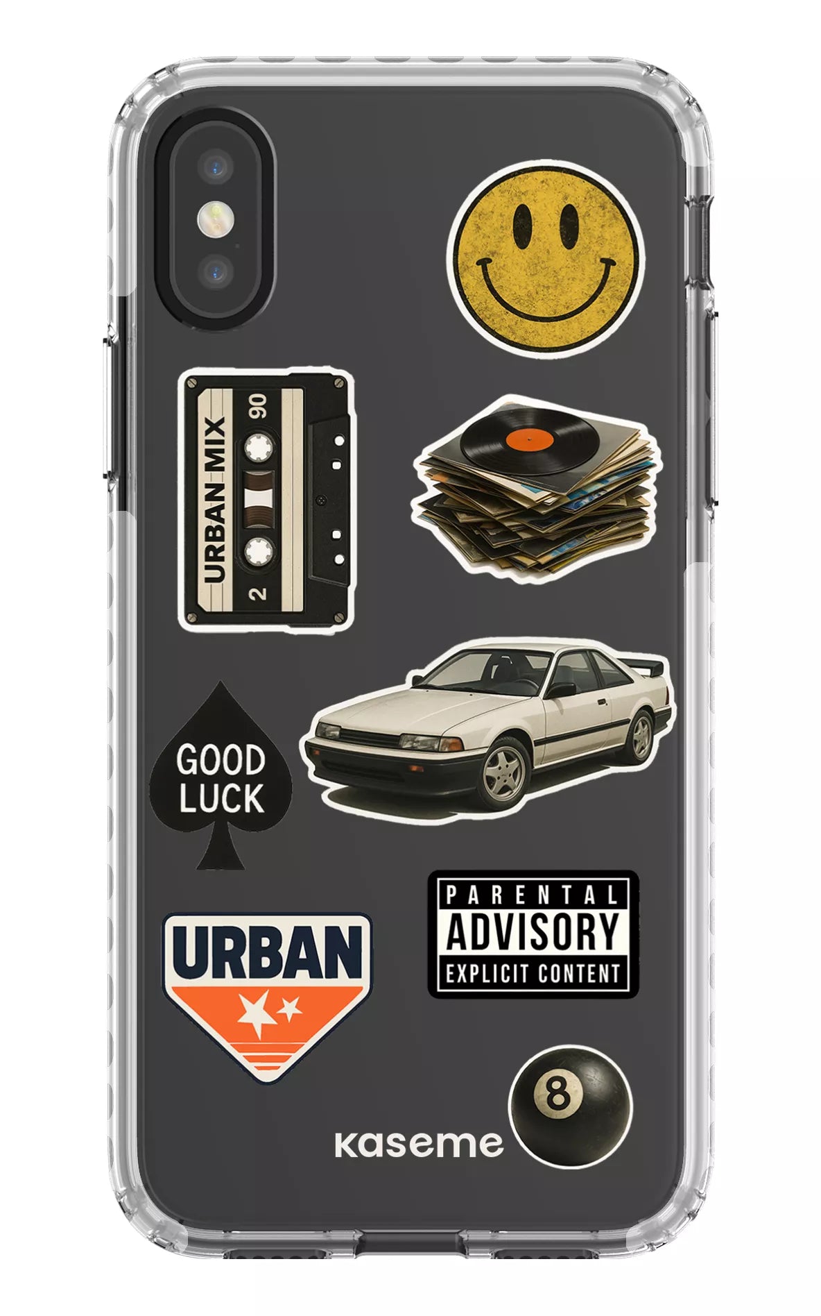 iPhone X/Xs Clear Case - White Downtown Clear Case -