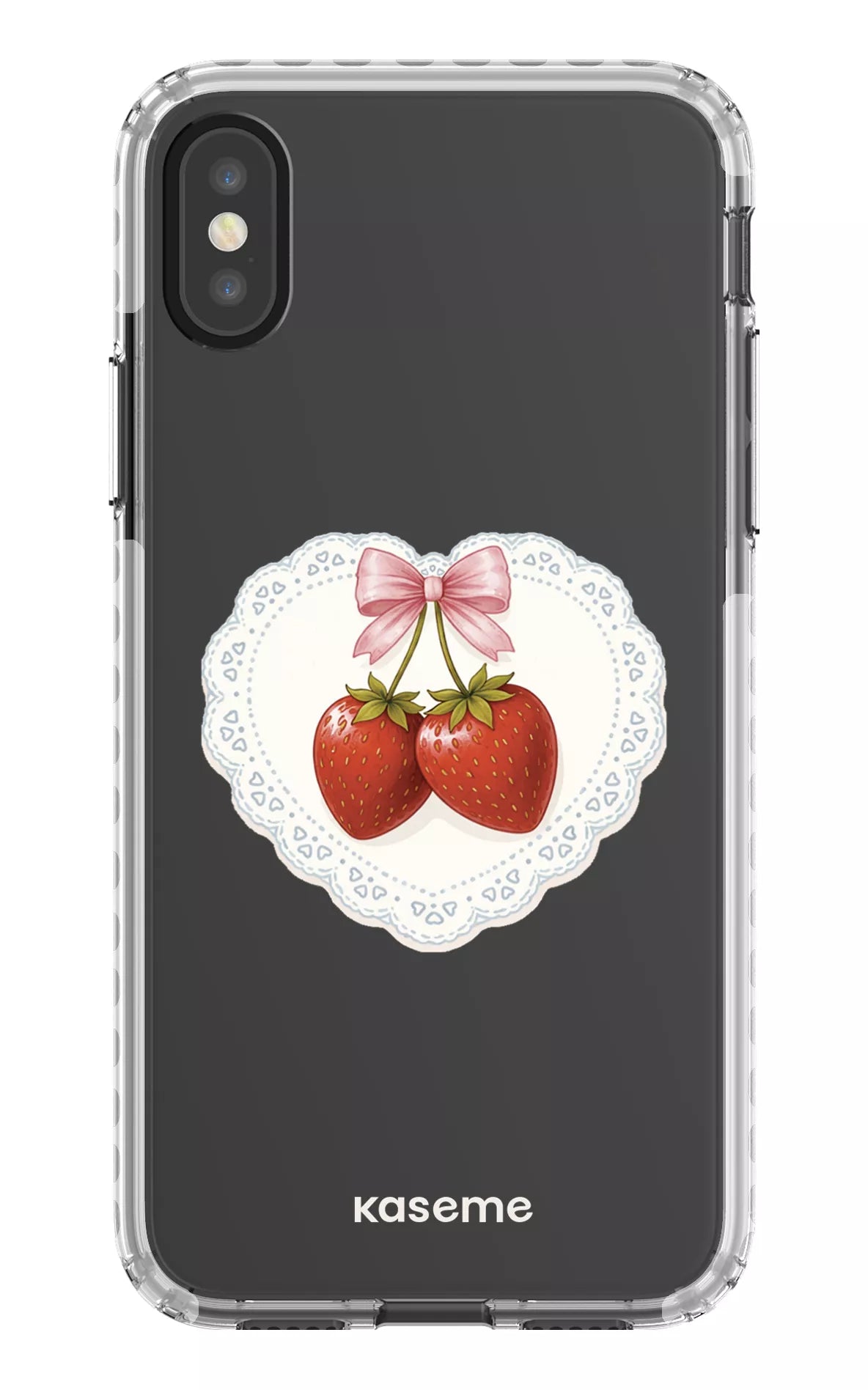 iPhone X/Xs Clear Case - White Fresa Lace Clear Case -