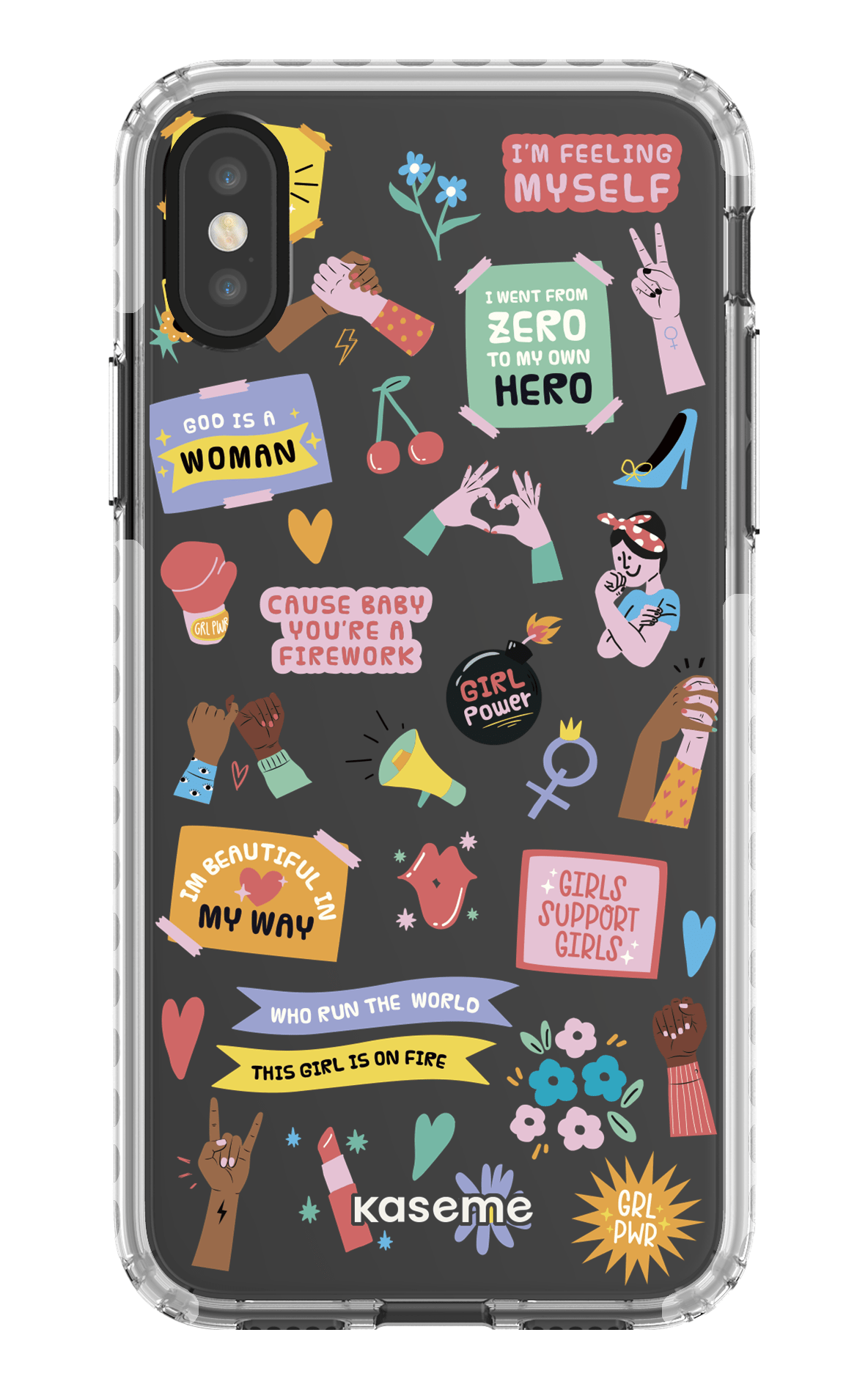 iPhone X/Xs Clear Case - White Girl Boss Clear Case -