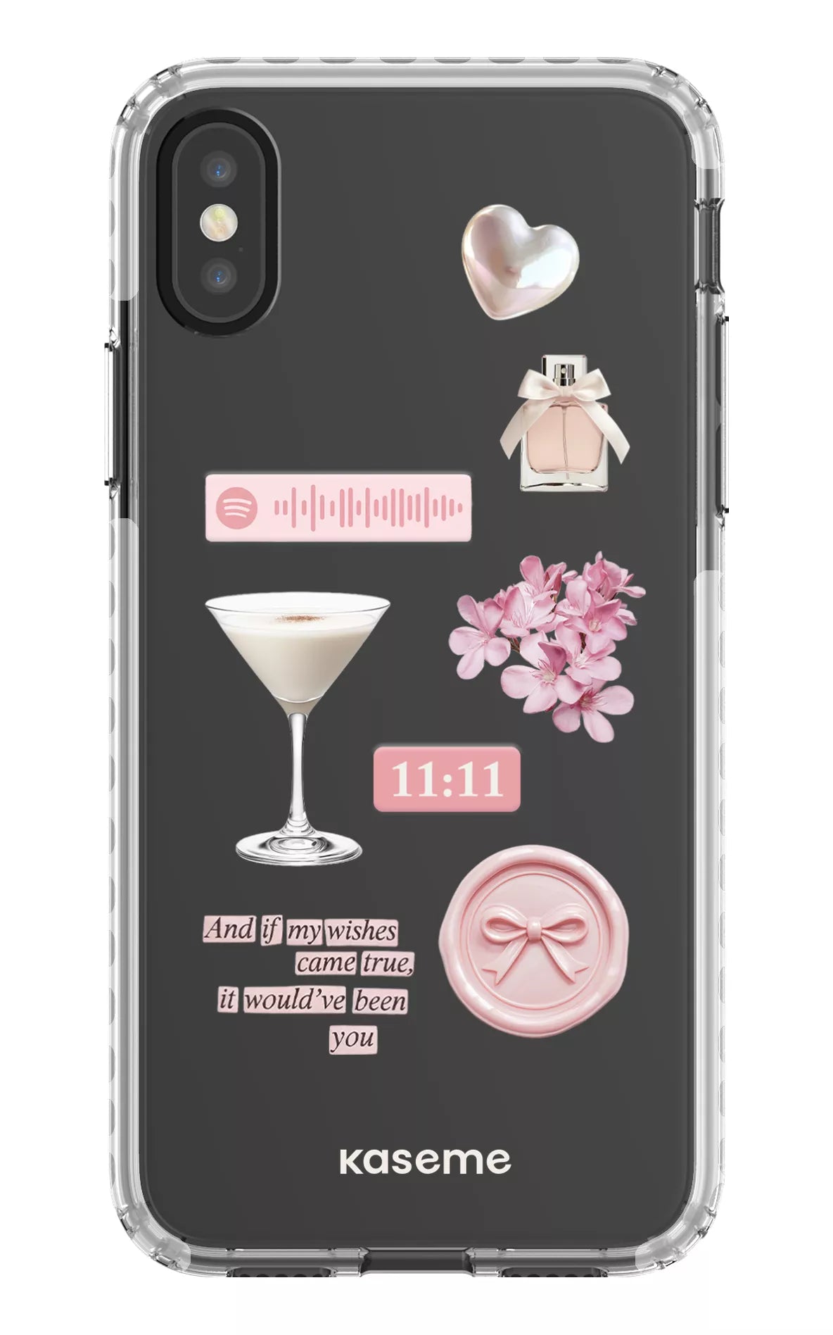 iPhone X/Xs Clear Case - White Love Letters Clear Case -