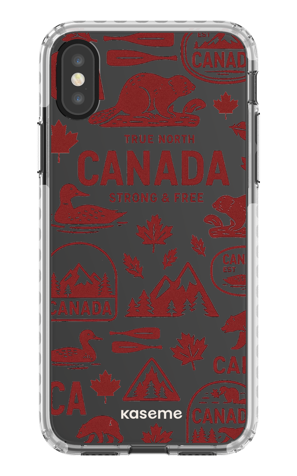 iPhone X/Xs Clear Case - White Oh Canada -
