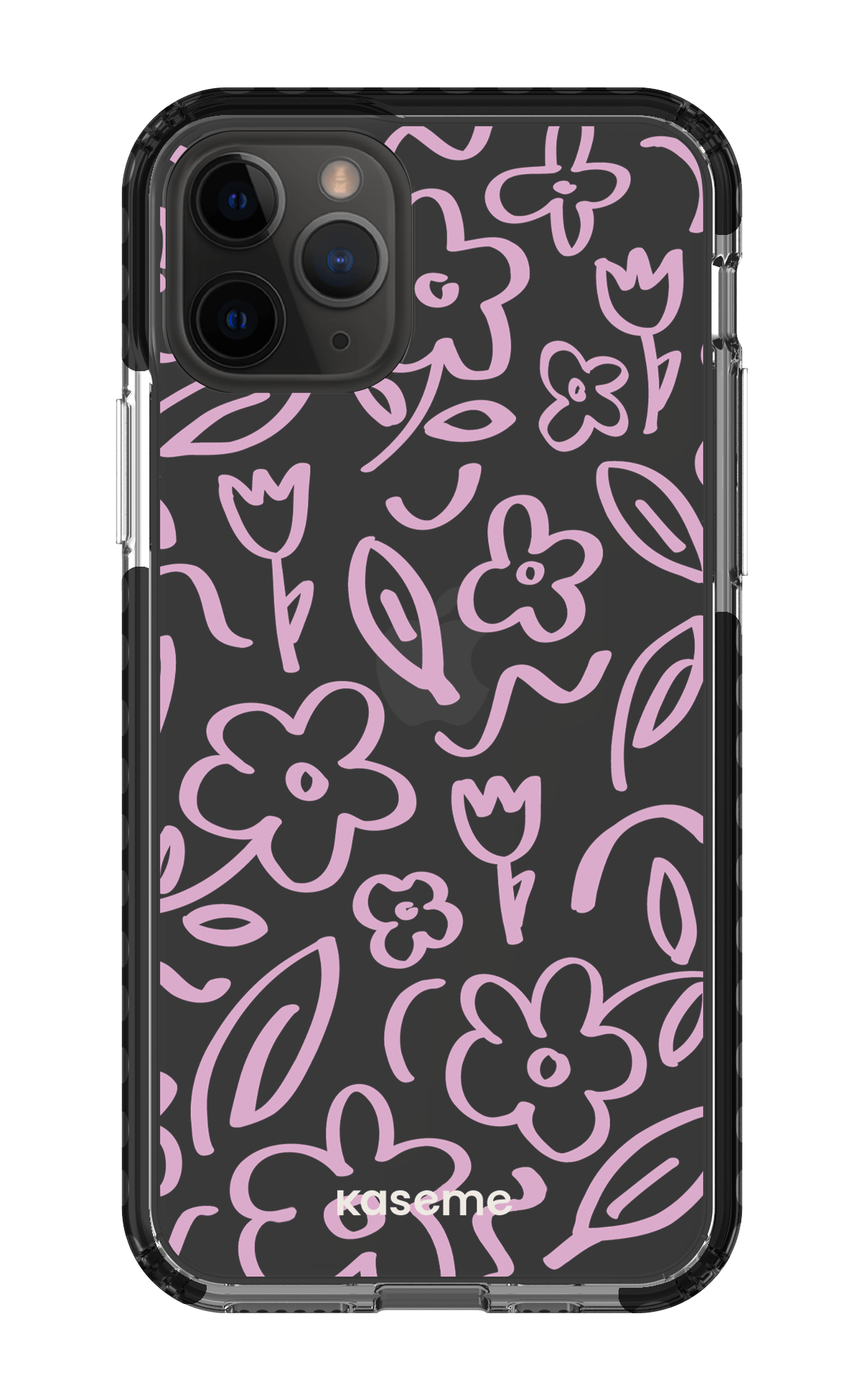 iPhone 11 Pro Clear Case - Black Brooklyn pink clear case -