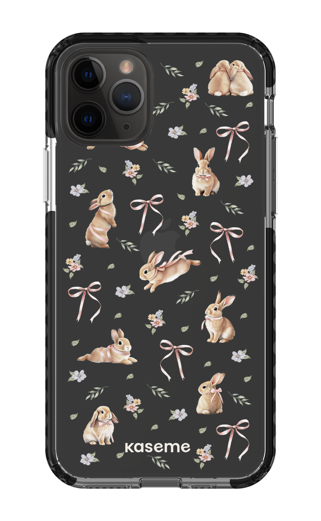 iPhone 11 Pro Clear Case - Black Bunny Bloom Clear Case -