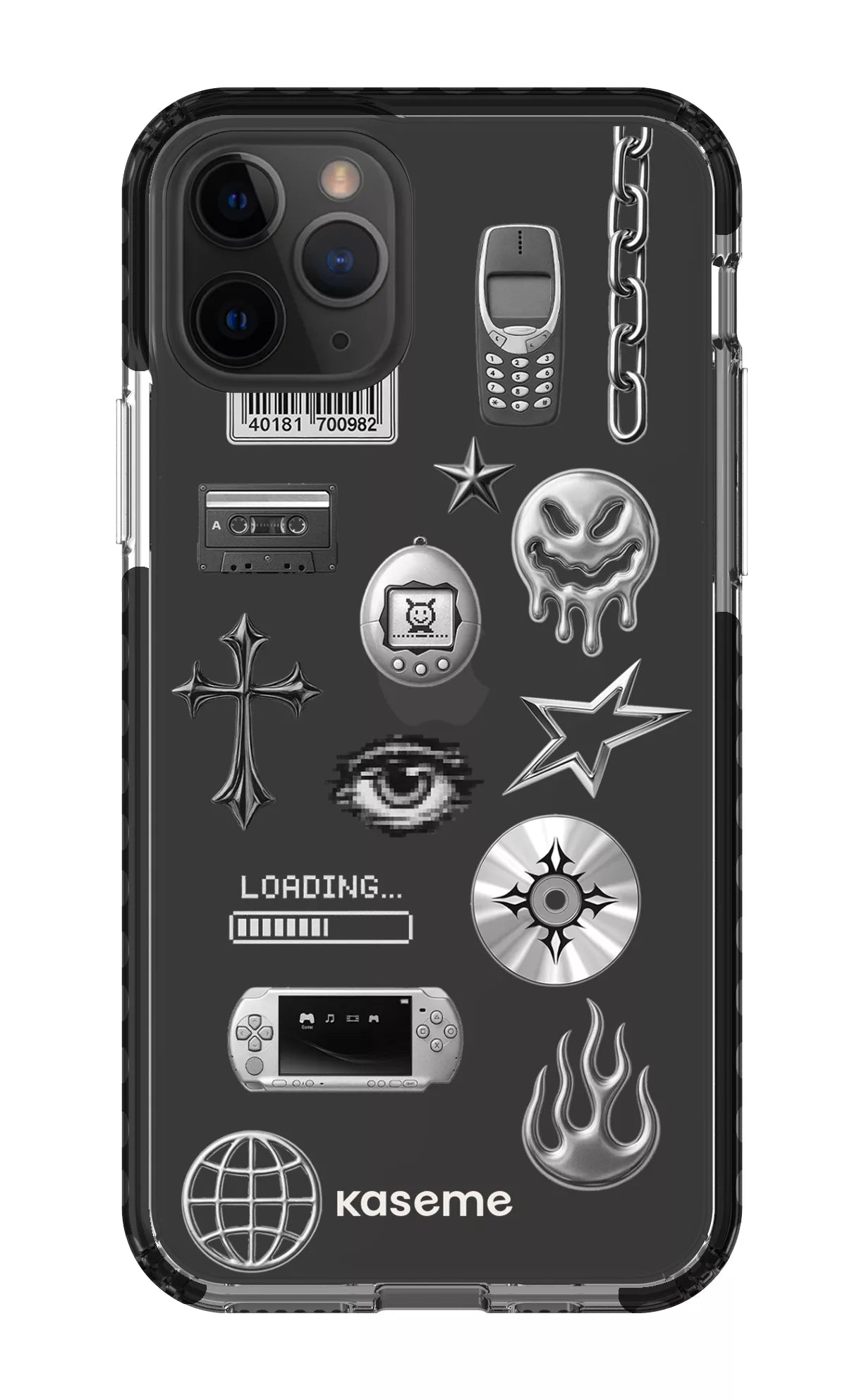 iPhone 11 Pro Clear Case - Black Chrome Clear Case -