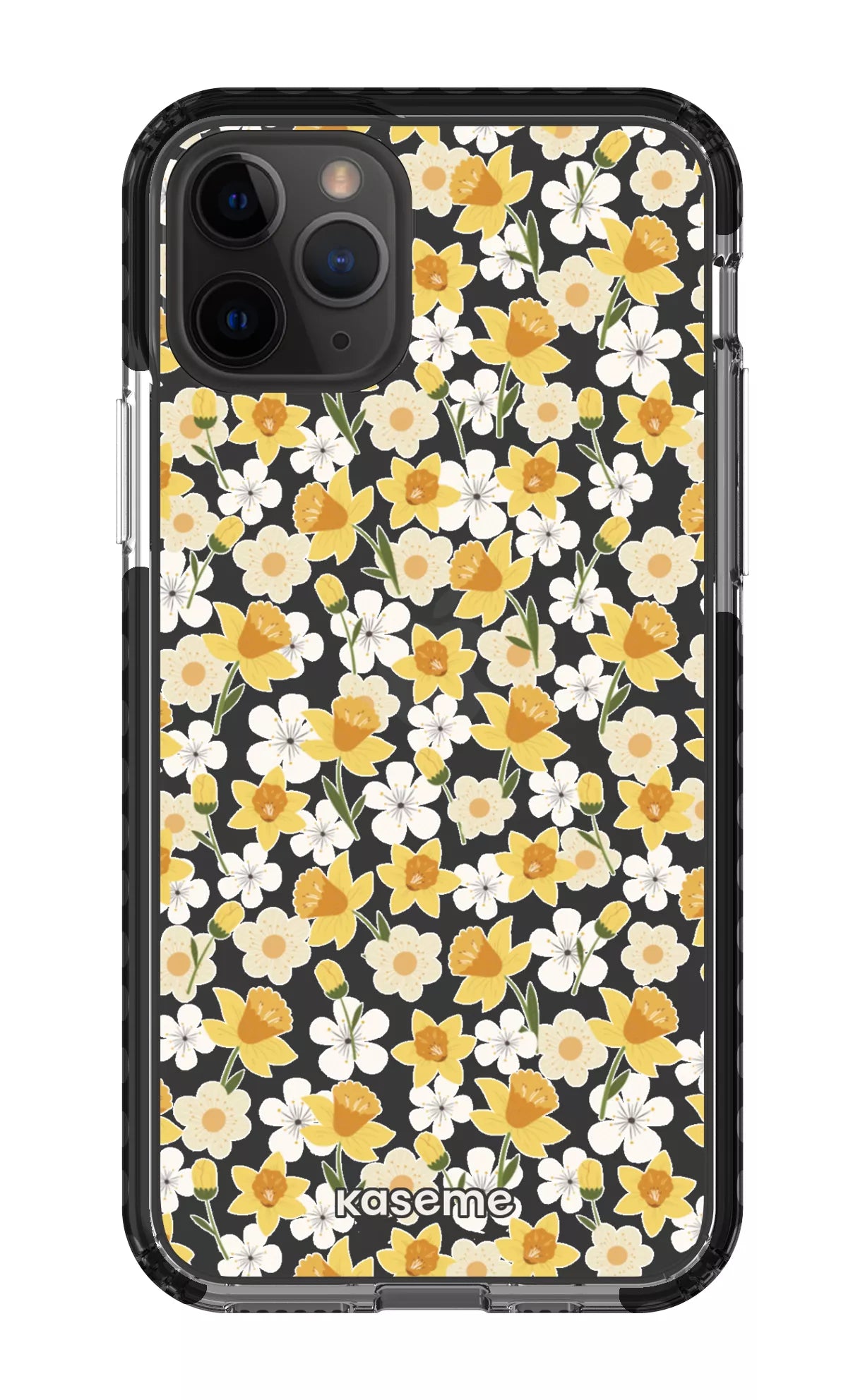 iPhone 11 Pro Clear Case - Black Daffodil Clear Case -