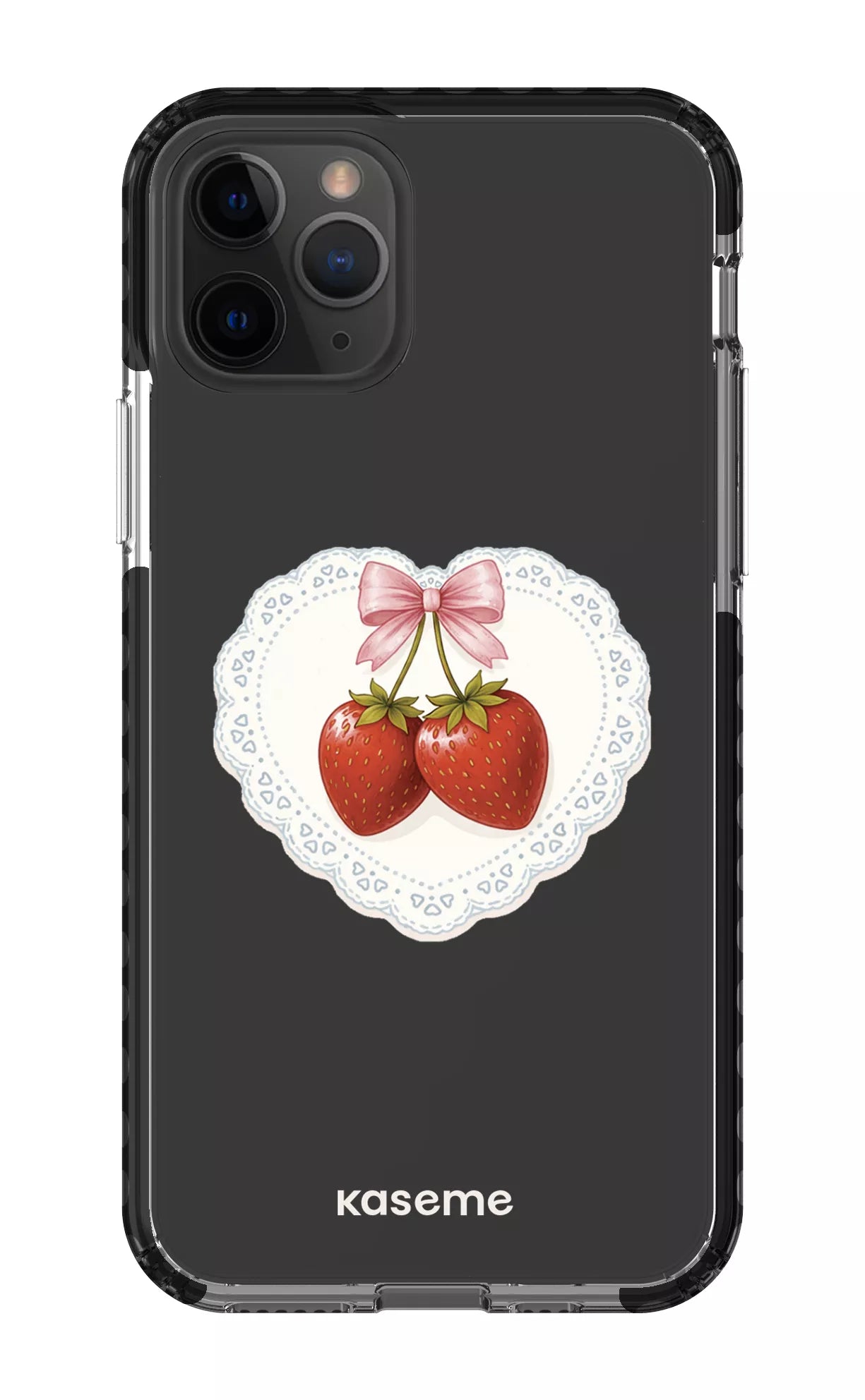 iPhone 11 Pro Clear Case - Black Fresa Lace Clear Case -