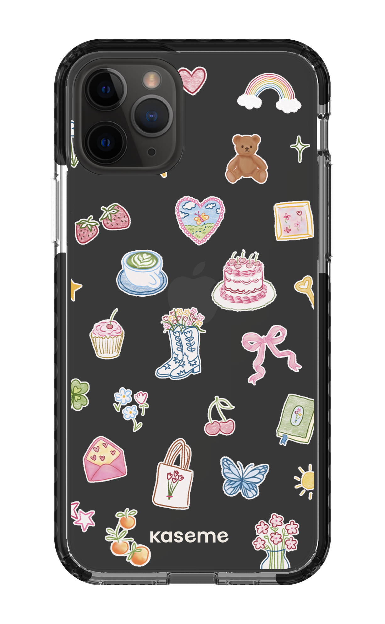 iPhone 11 Pro Clear Case - Black Poetry Clear Case -