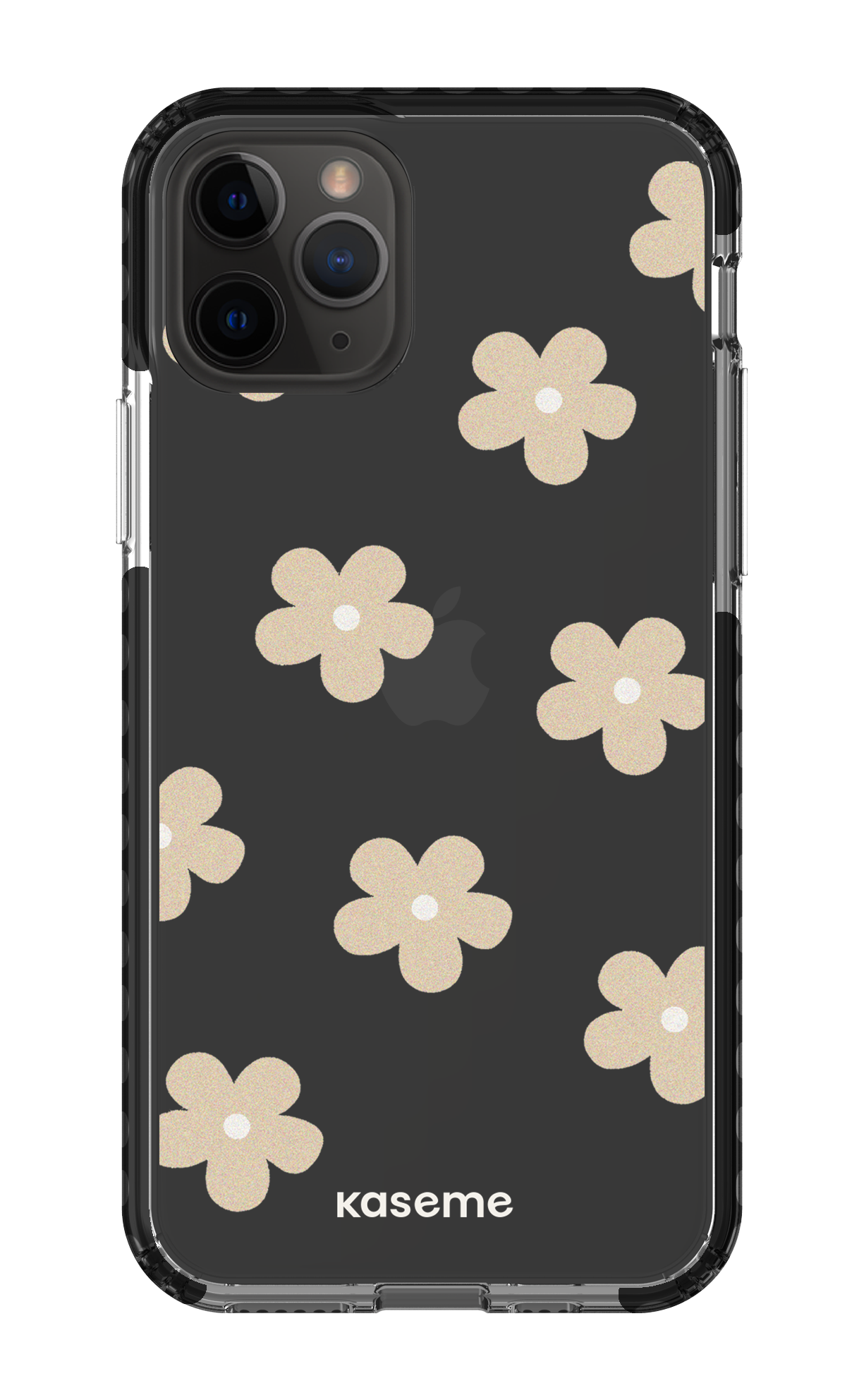 iPhone 11 Pro Clear Case - Black Woodstock Beige Clear Case -