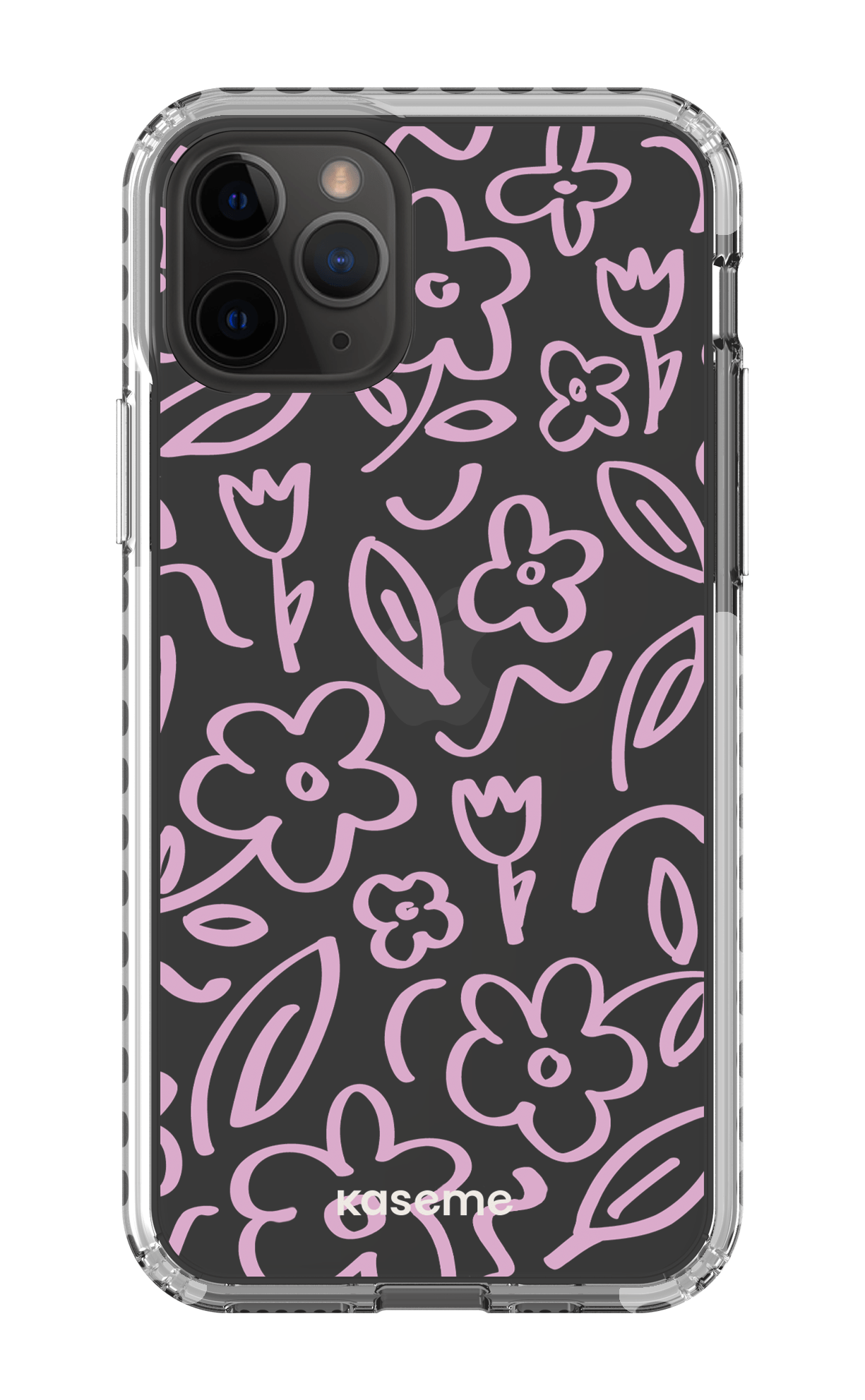 iPhone 11 Pro Clear Case - White Brooklyn pink clear case -