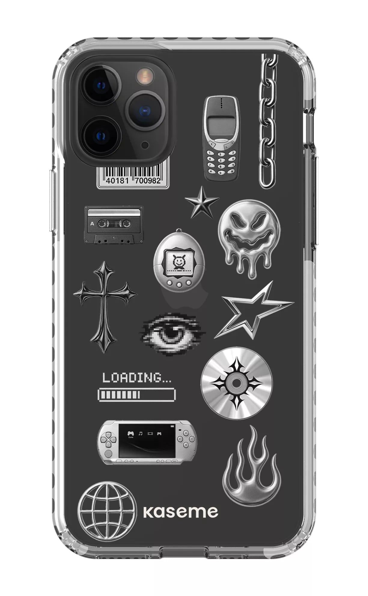iPhone 11 Pro Clear Case - White Chrome Clear Case -