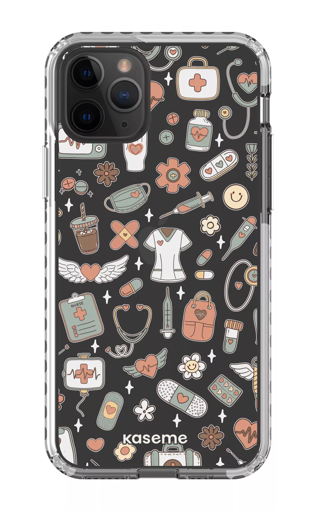 iPhone 11 Pro Clear Case - White Code Clear Case -