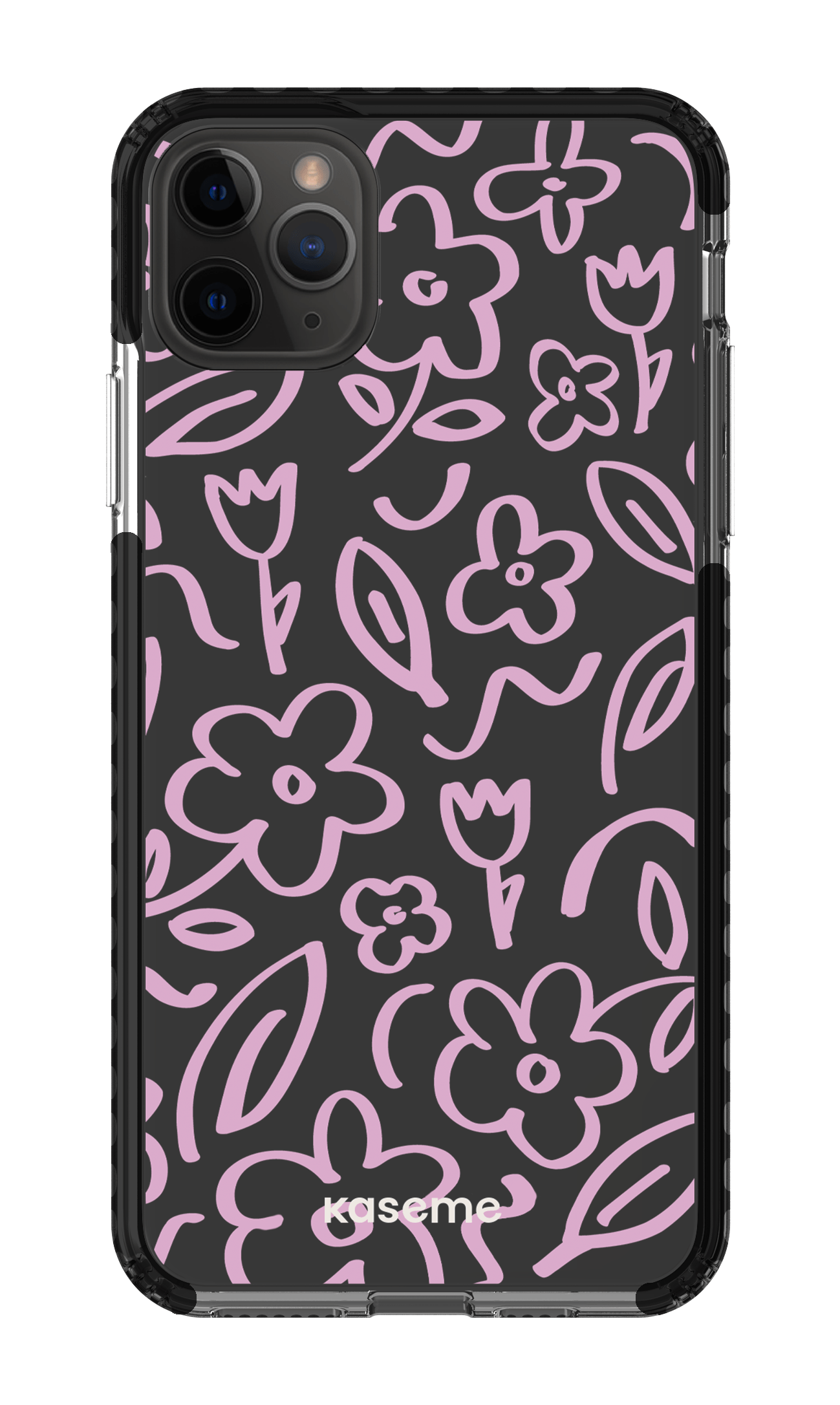 iPhone 11 Pro Max Clear Case - Black Brooklyn pink clear case -