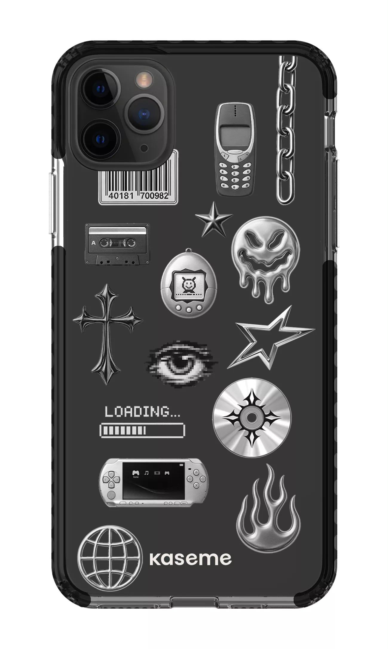 iPhone 11 Pro Max Clear Case - Black Chrome Clear Case -