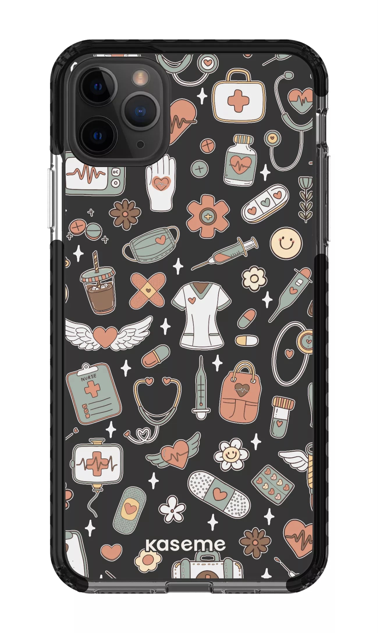 iPhone 11 Pro Max Clear Case - Black Code Clear Case -
