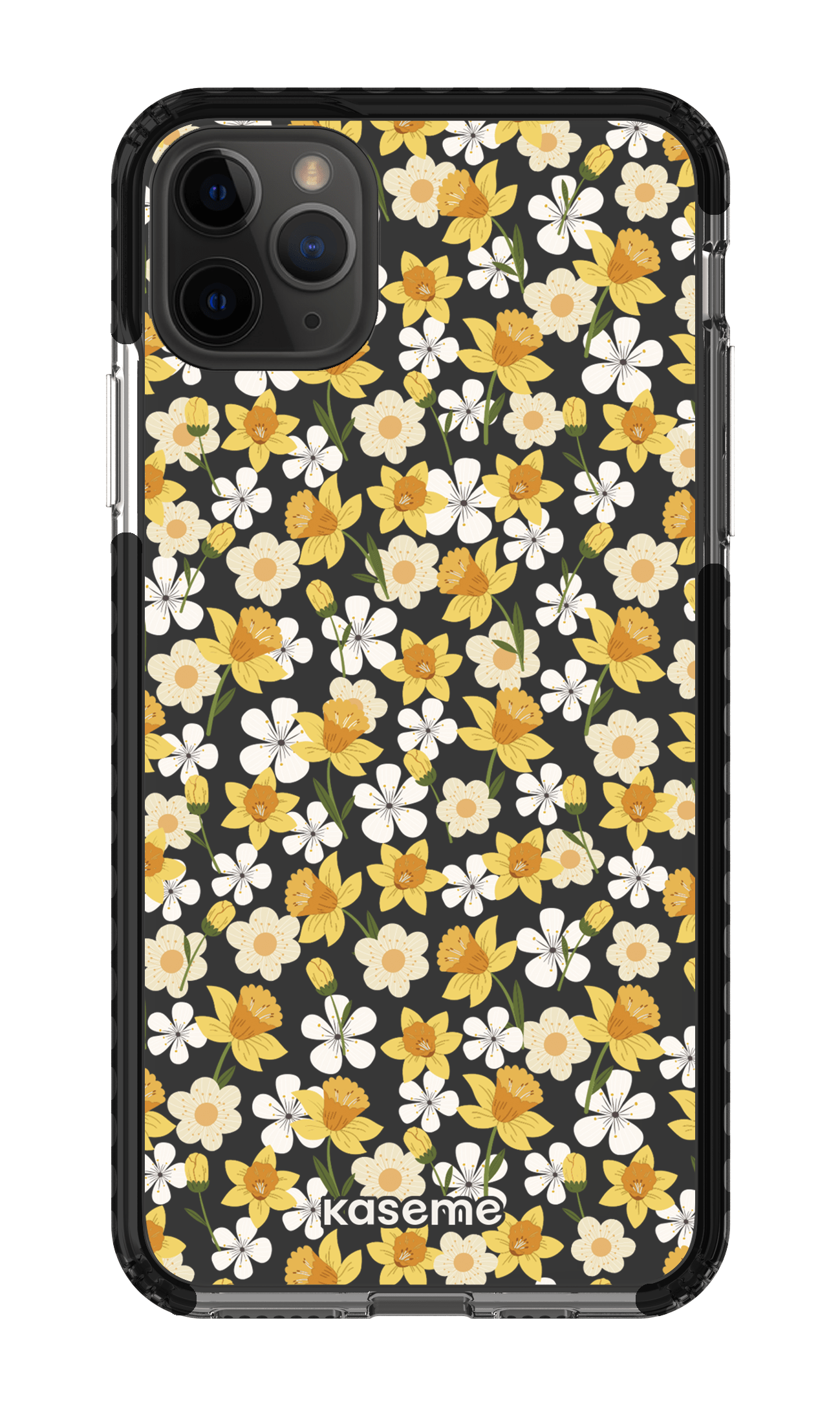 iPhone 11 Pro Max Clear Case - Black Daffodil Clear Case -