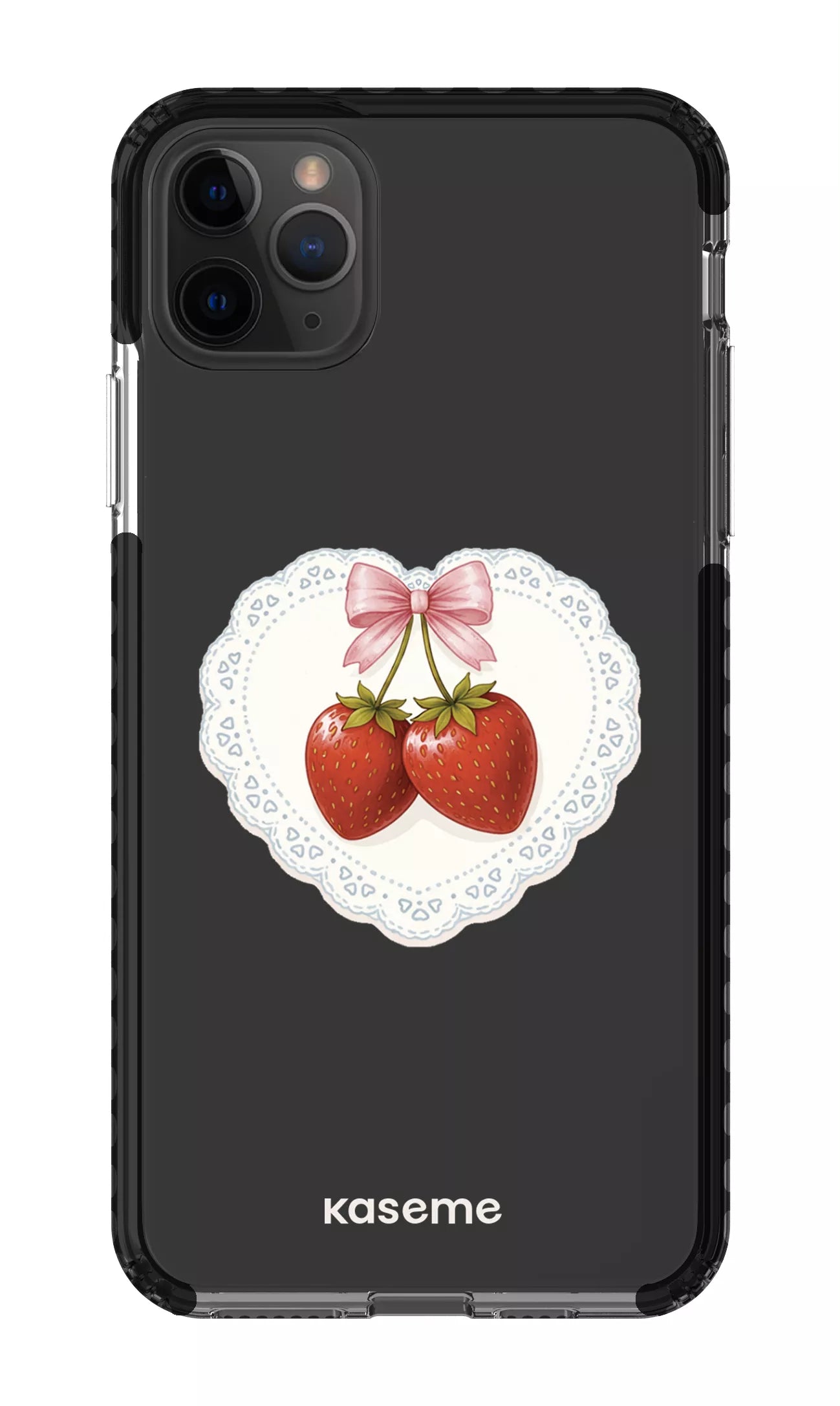 iPhone 11 Pro Max Clear Case - Black Fresa Lace Clear Case -