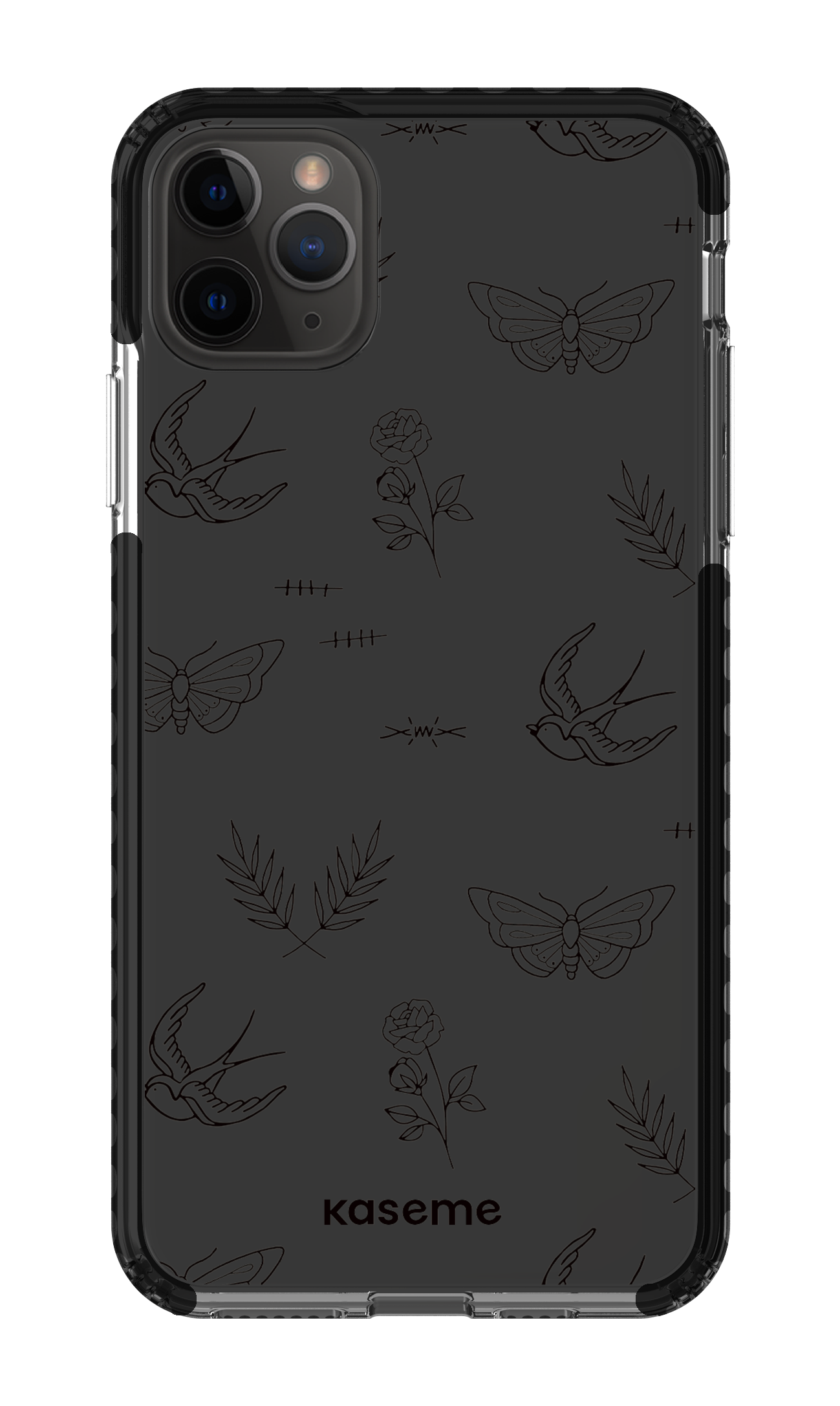 iPhone 11 Pro Max Clear Case - Black Ink clear case -