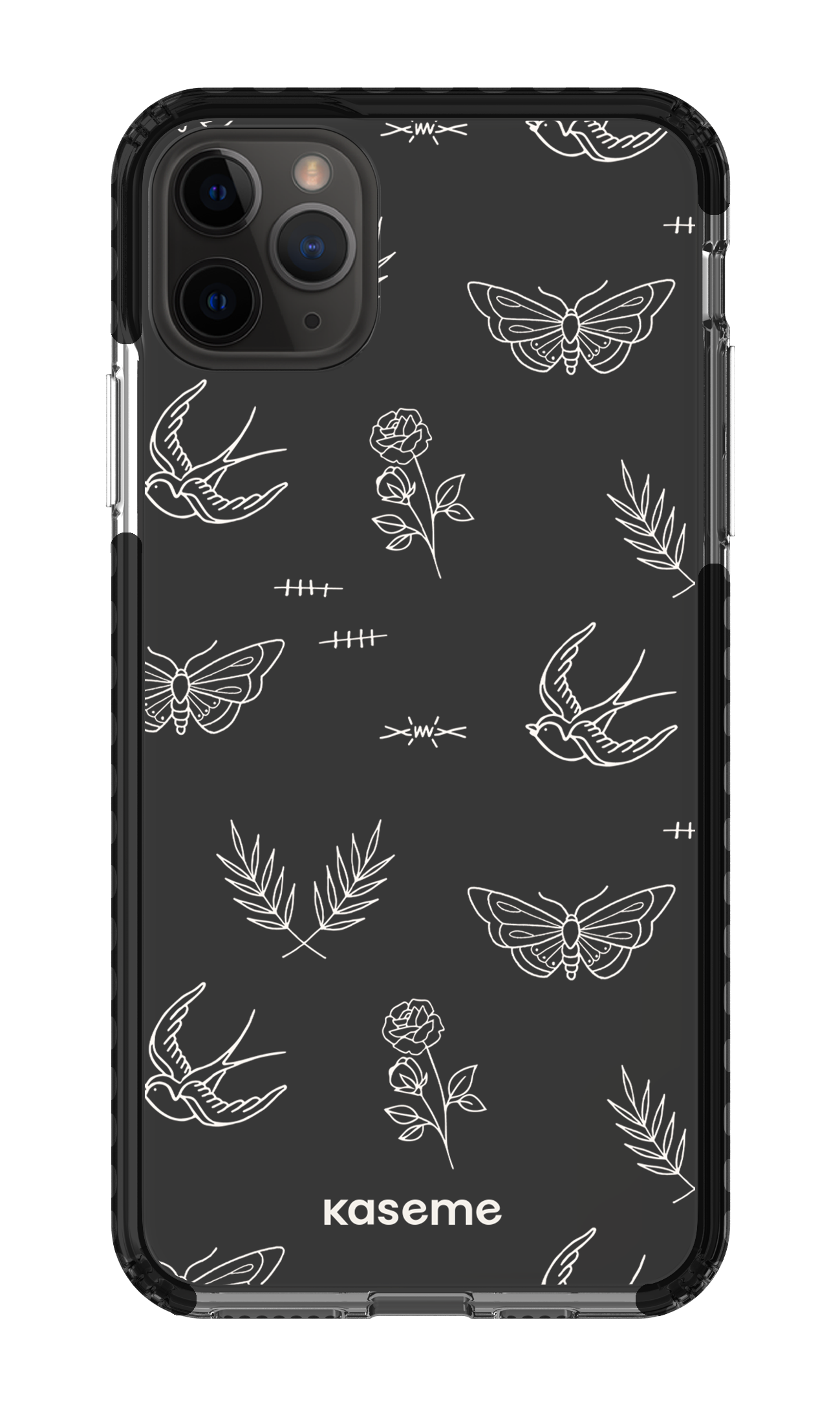 iPhone 11 Pro Max Clear Case - Black Ink white clear case -