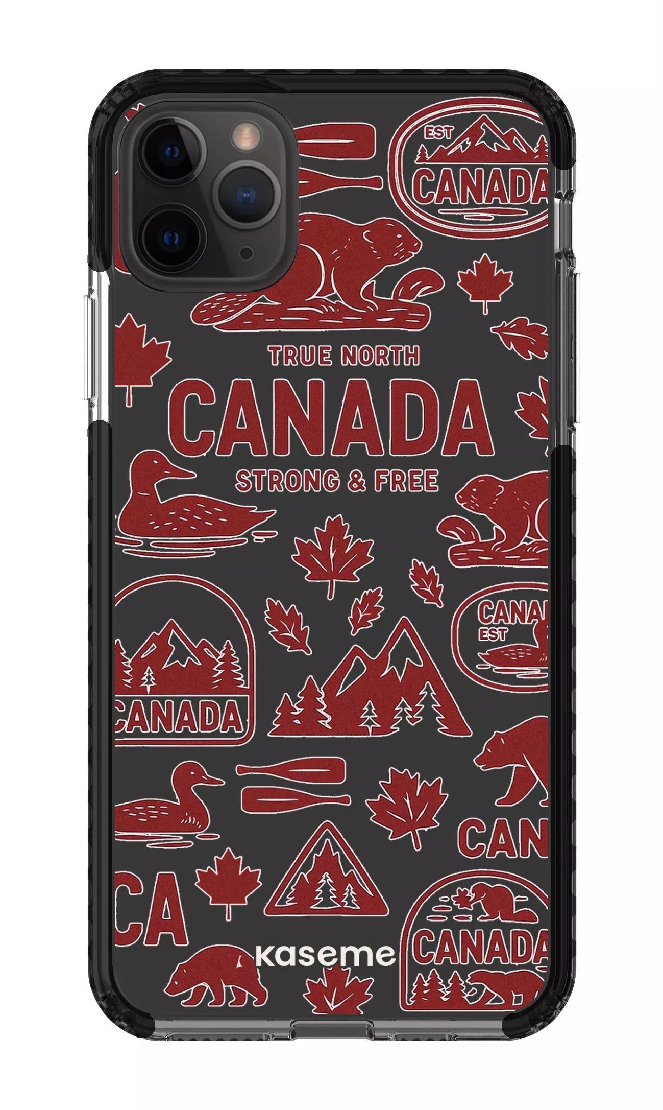iPhone 11 Pro Max Clear Case - Black Oh Canada Clear Case -