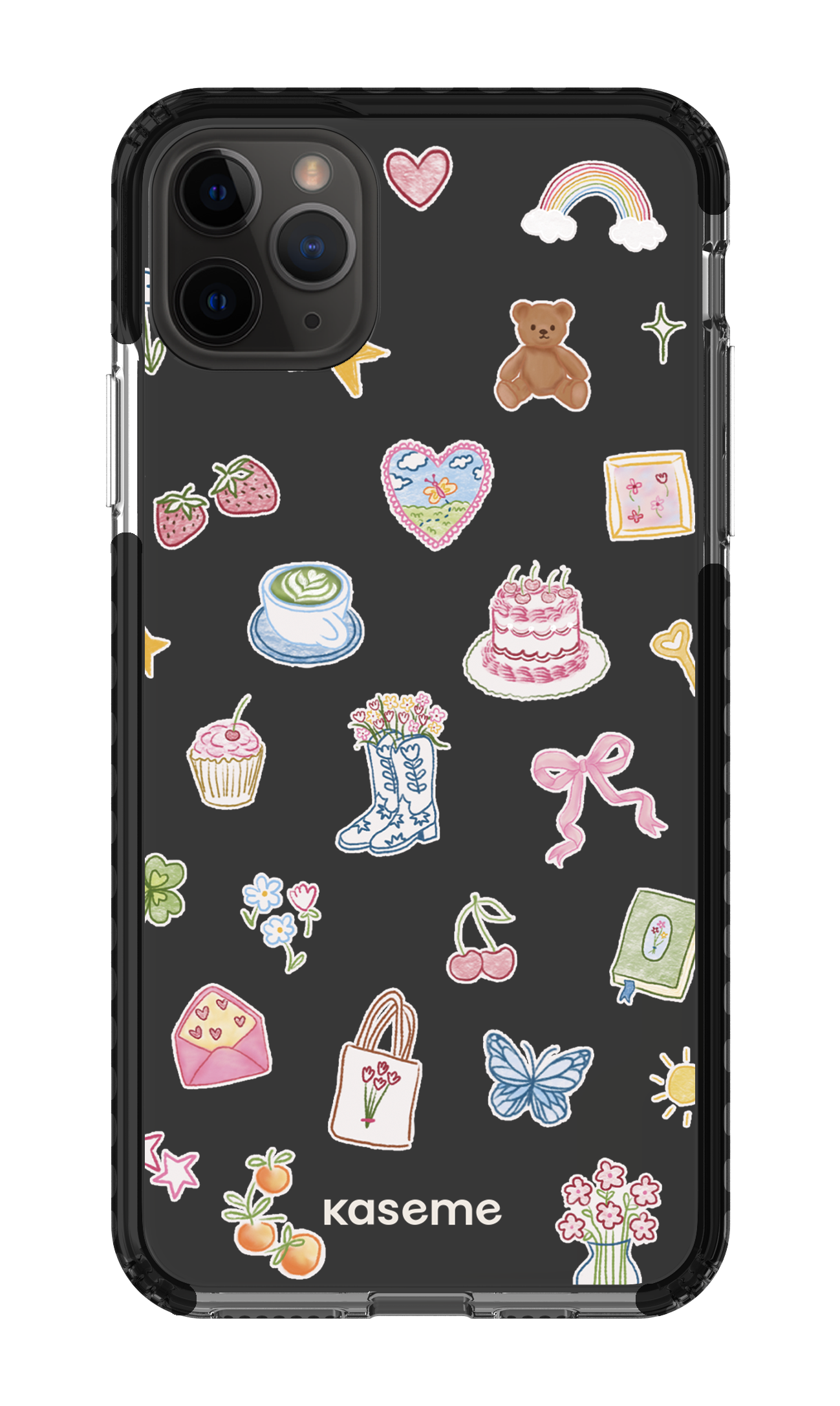 iPhone 11 Pro Max Clear Case - Black Poetry Clear Case -