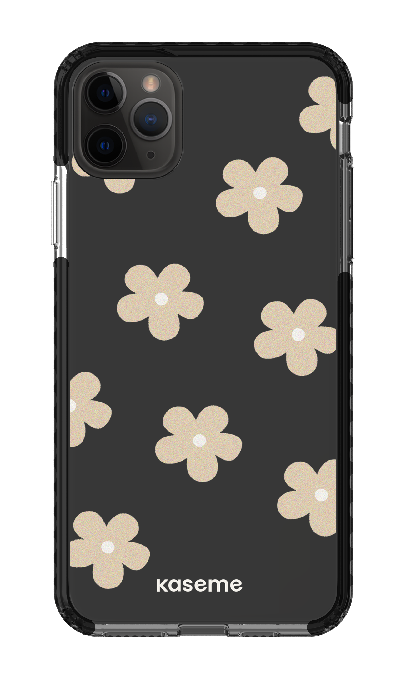 iPhone 11 Pro Max Clear Case - Black Woodstock Beige Clear Case -
