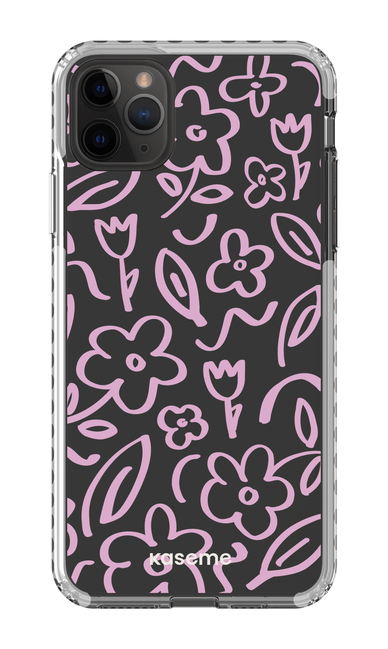 iPhone 11 Pro Max Clear Case - White Brooklyn pink clear case -